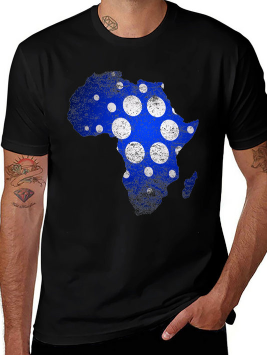 Africa Map Polka Dot Graphic Tee - Black