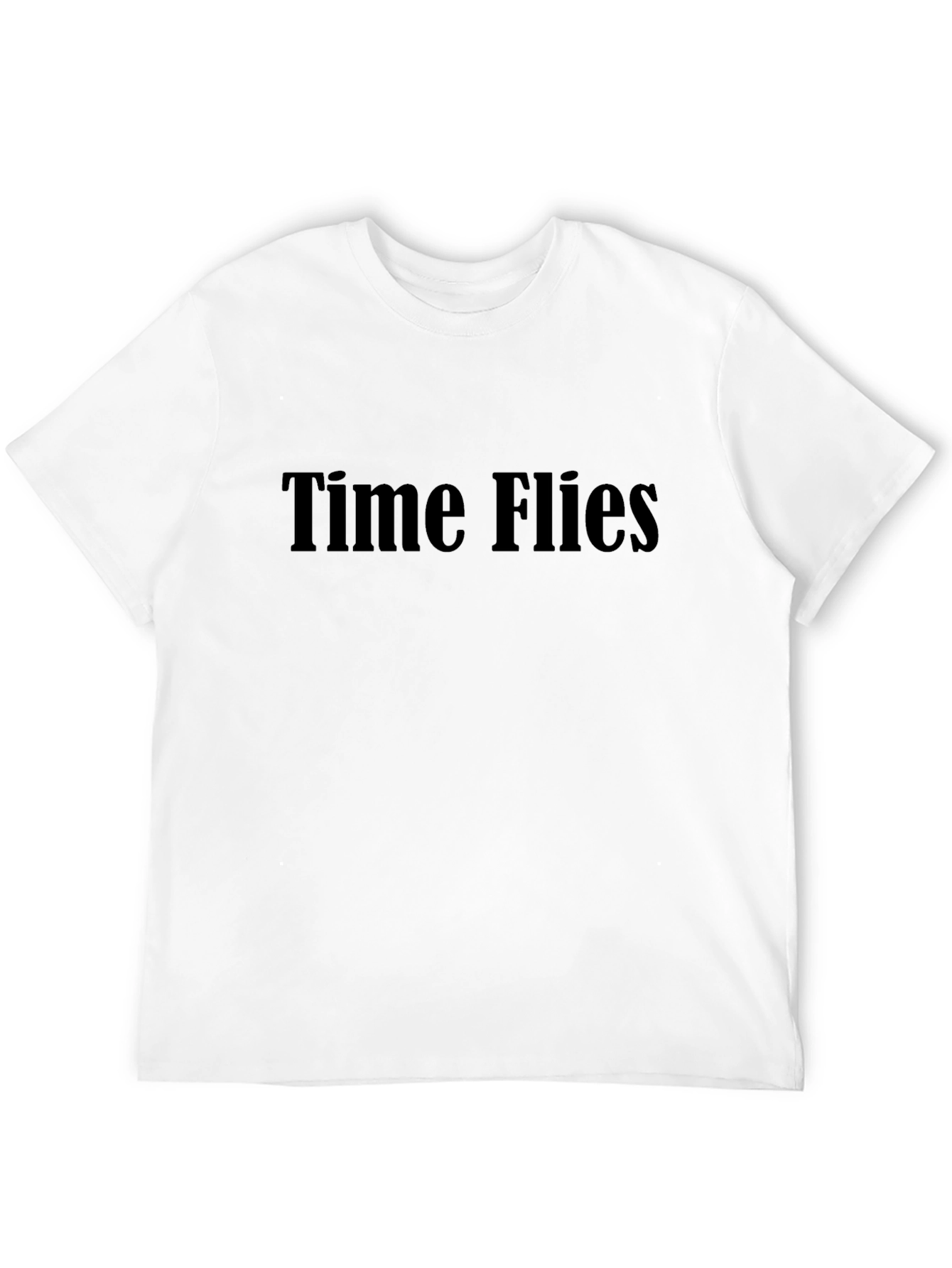 Time Flies Graphic Tee - Black Cotton Casual Wear