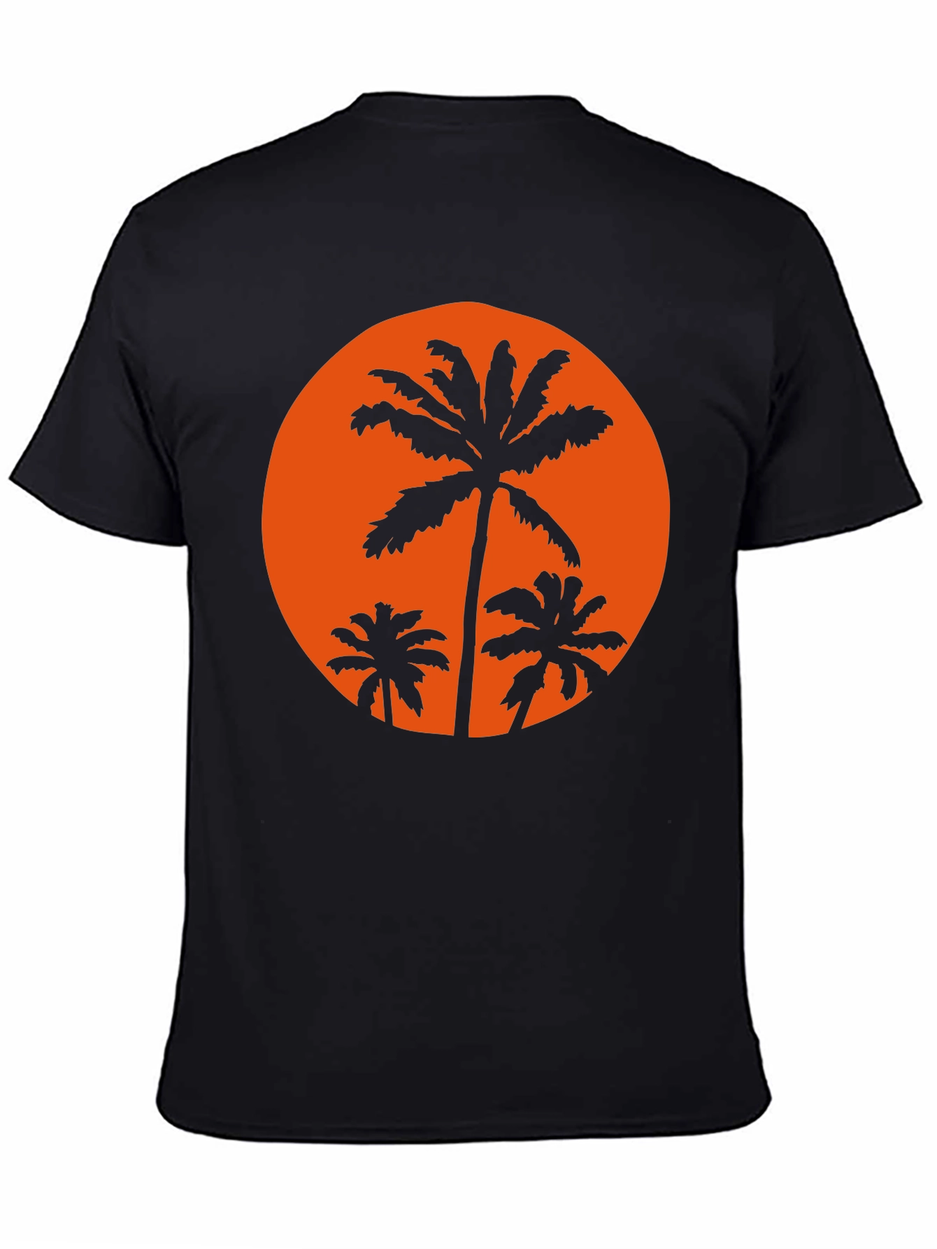 Sunset Palm Tee - Black Graphic T-Shirt