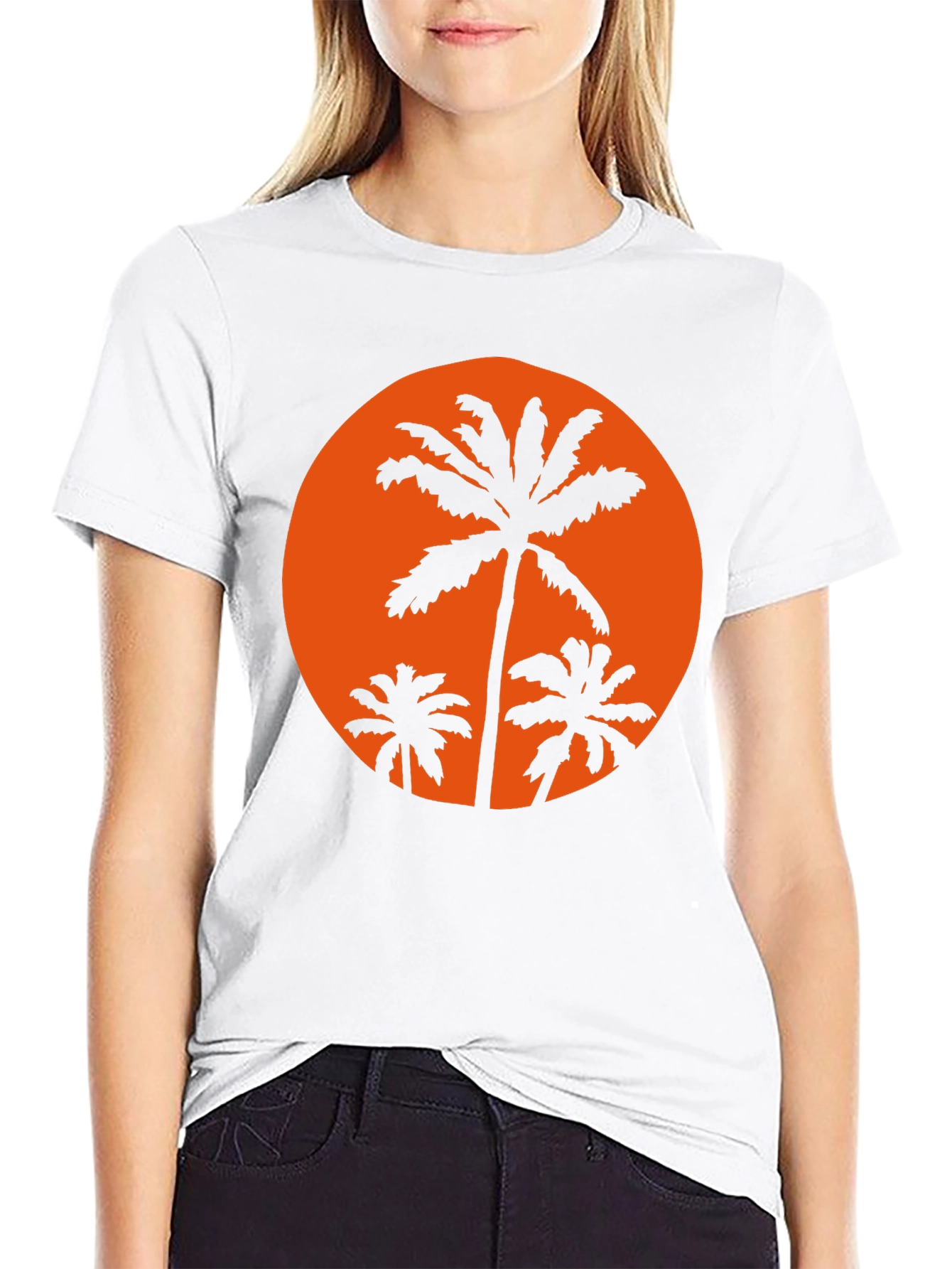 Sunset Palm Tee - Black Graphic T-Shirt