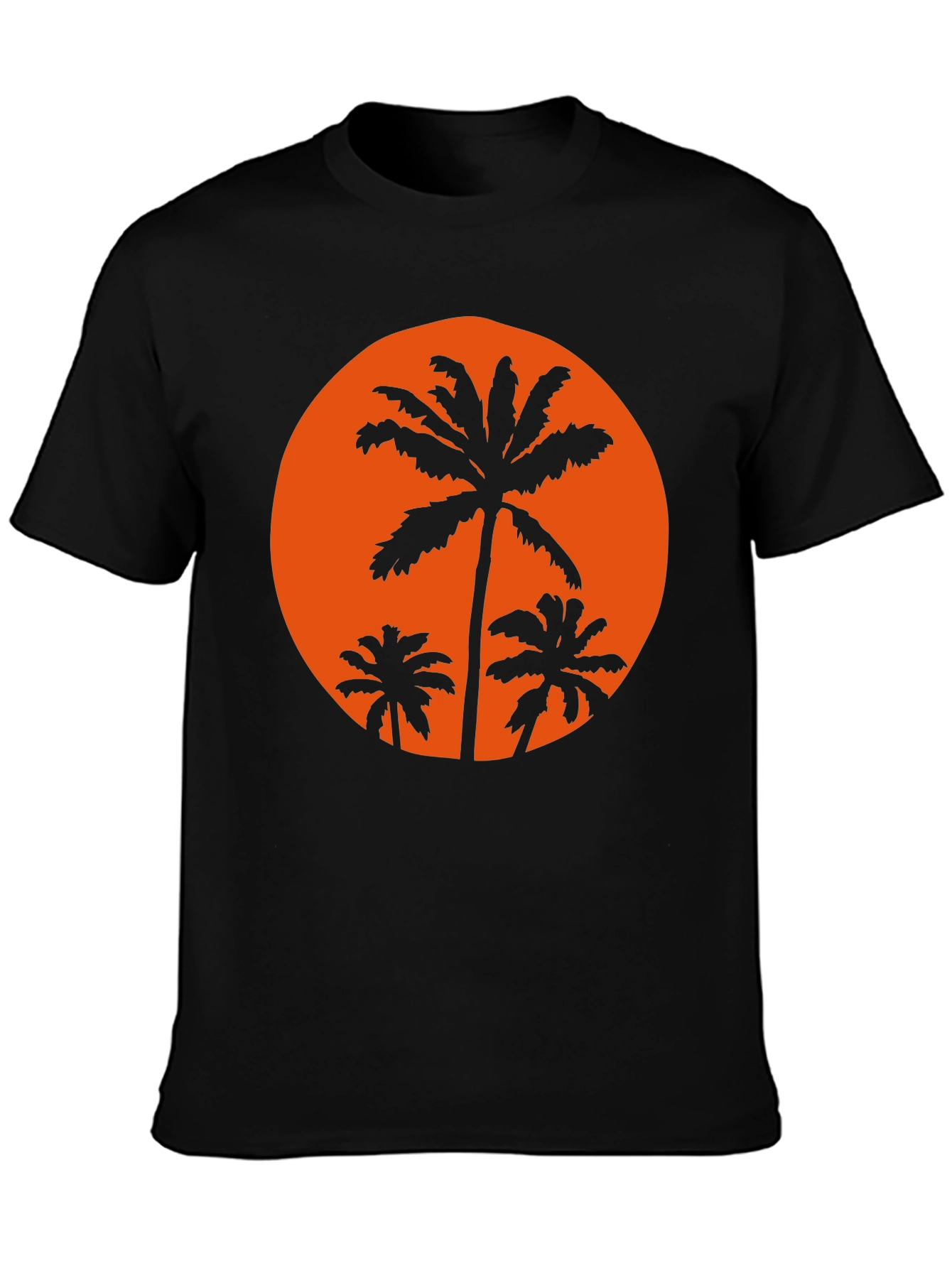 Sunset Palm Tee - Black Graphic T-Shirt