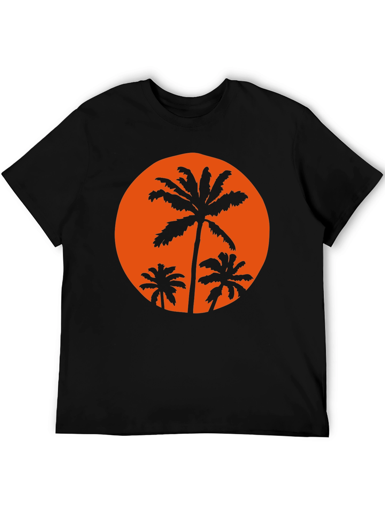 Sunset Palm Tee - Black Graphic T-Shirt