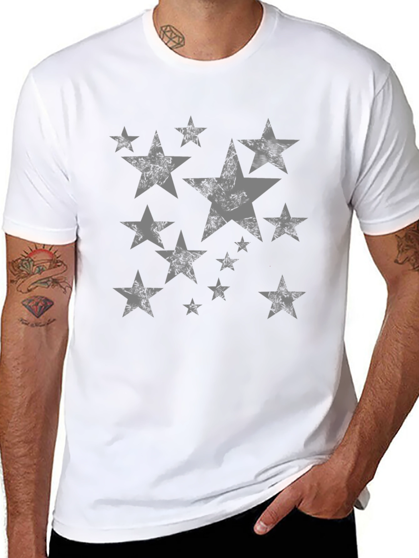 Star Graphic Mens Black T-Shirt