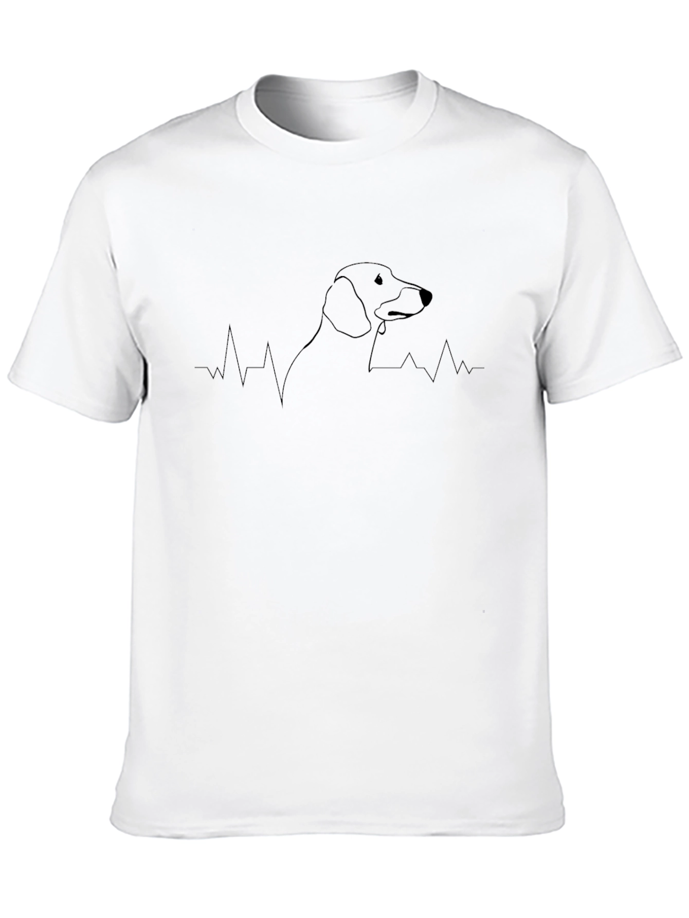 Dachshund Heartbeat Graphic Tee - Black