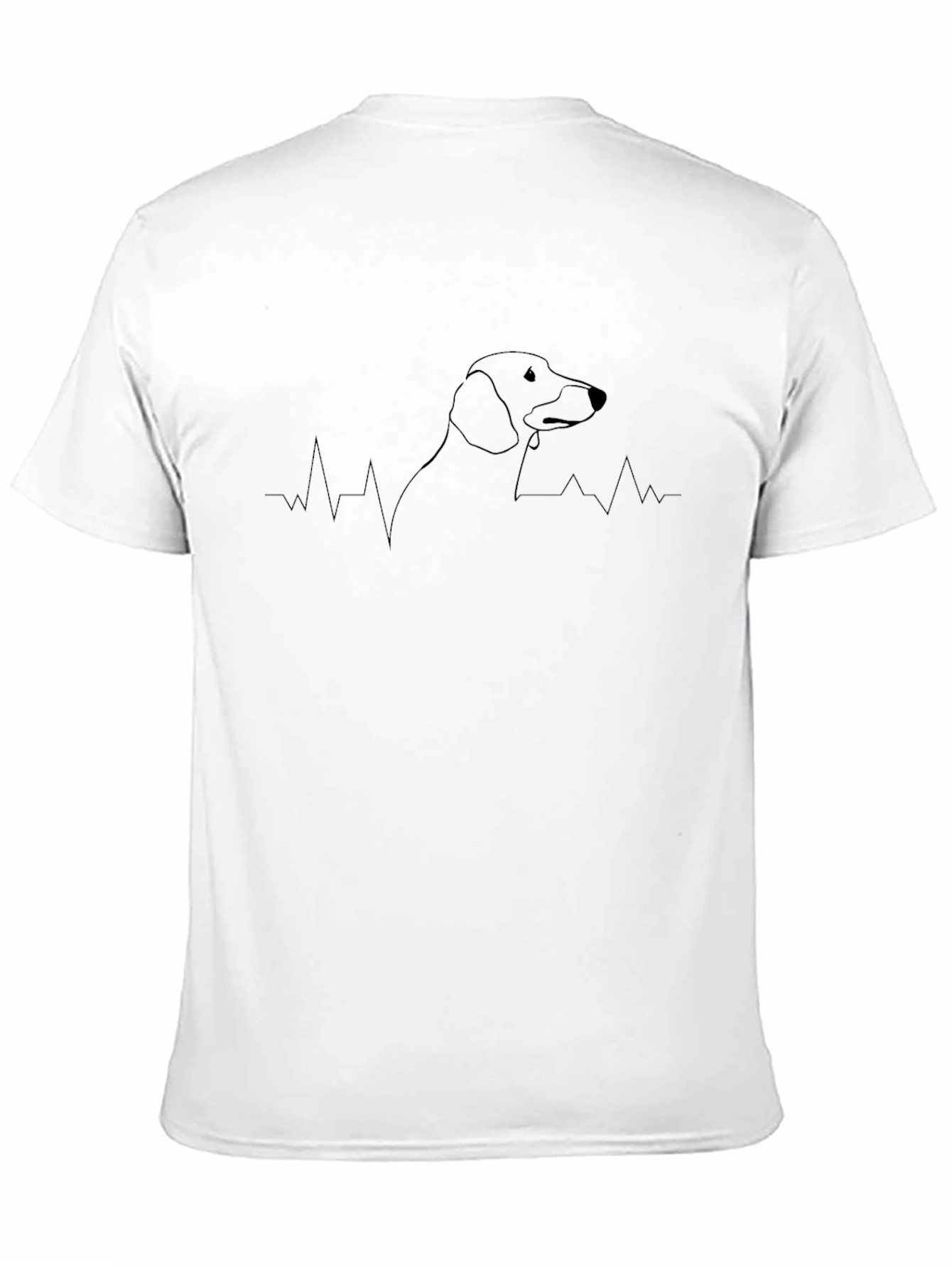 Dachshund Heartbeat Graphic Tee - Black