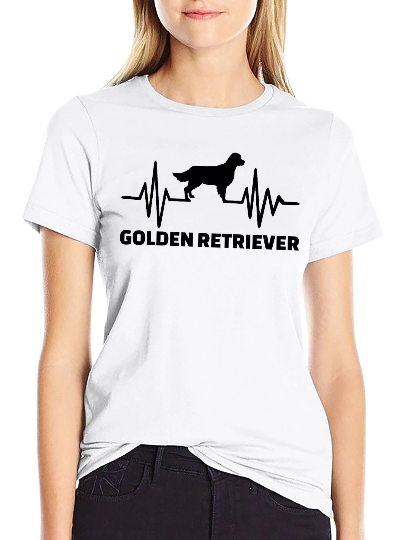 Golden Retriever Heartbeat T-Shirt Dog Lover Tee