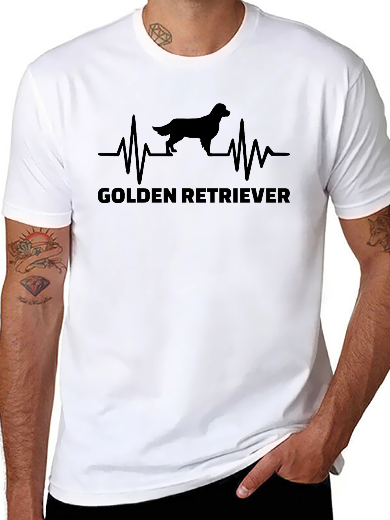 Golden Retriever Heartbeat T-Shirt Dog Lover Tee