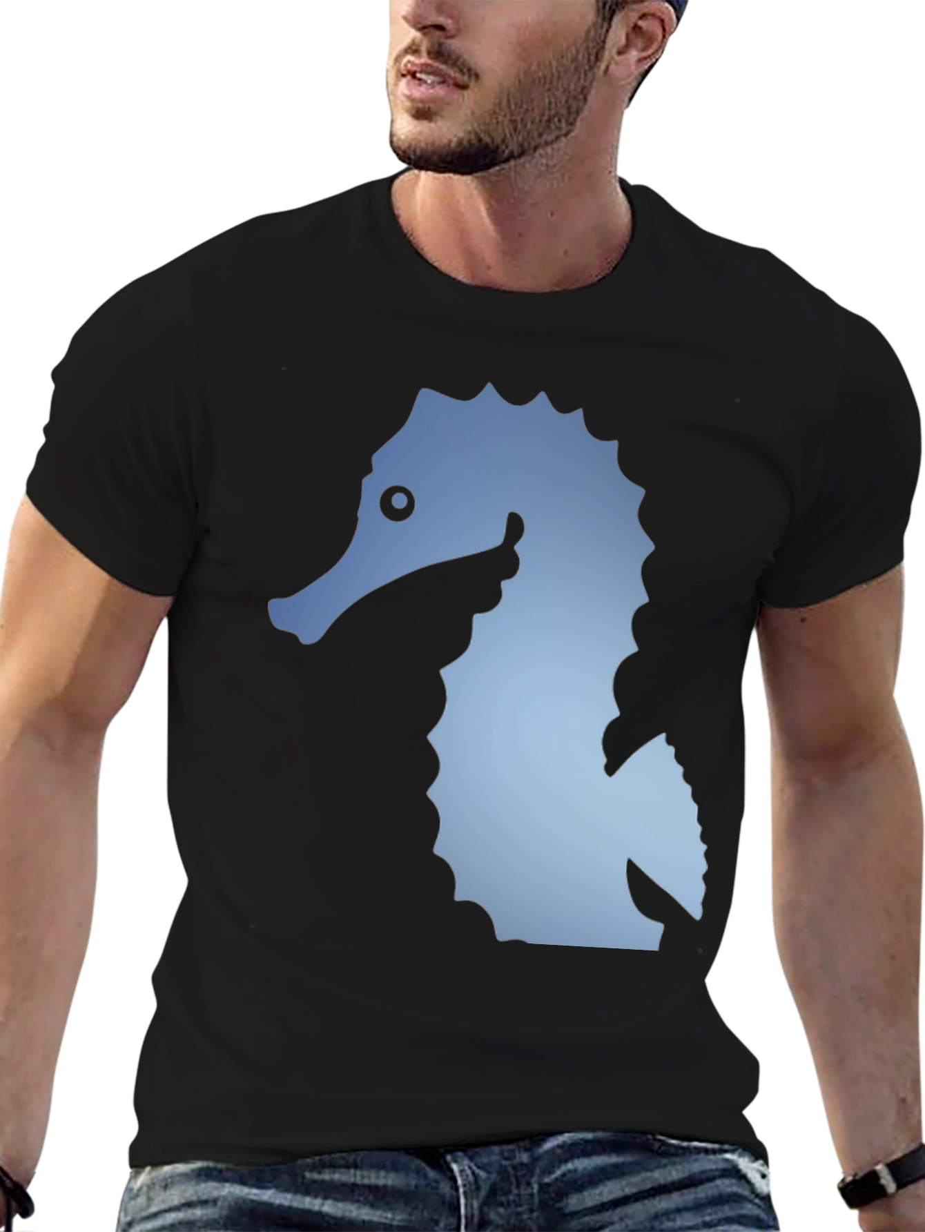 Seahorse Graphic Black T-Shirt
