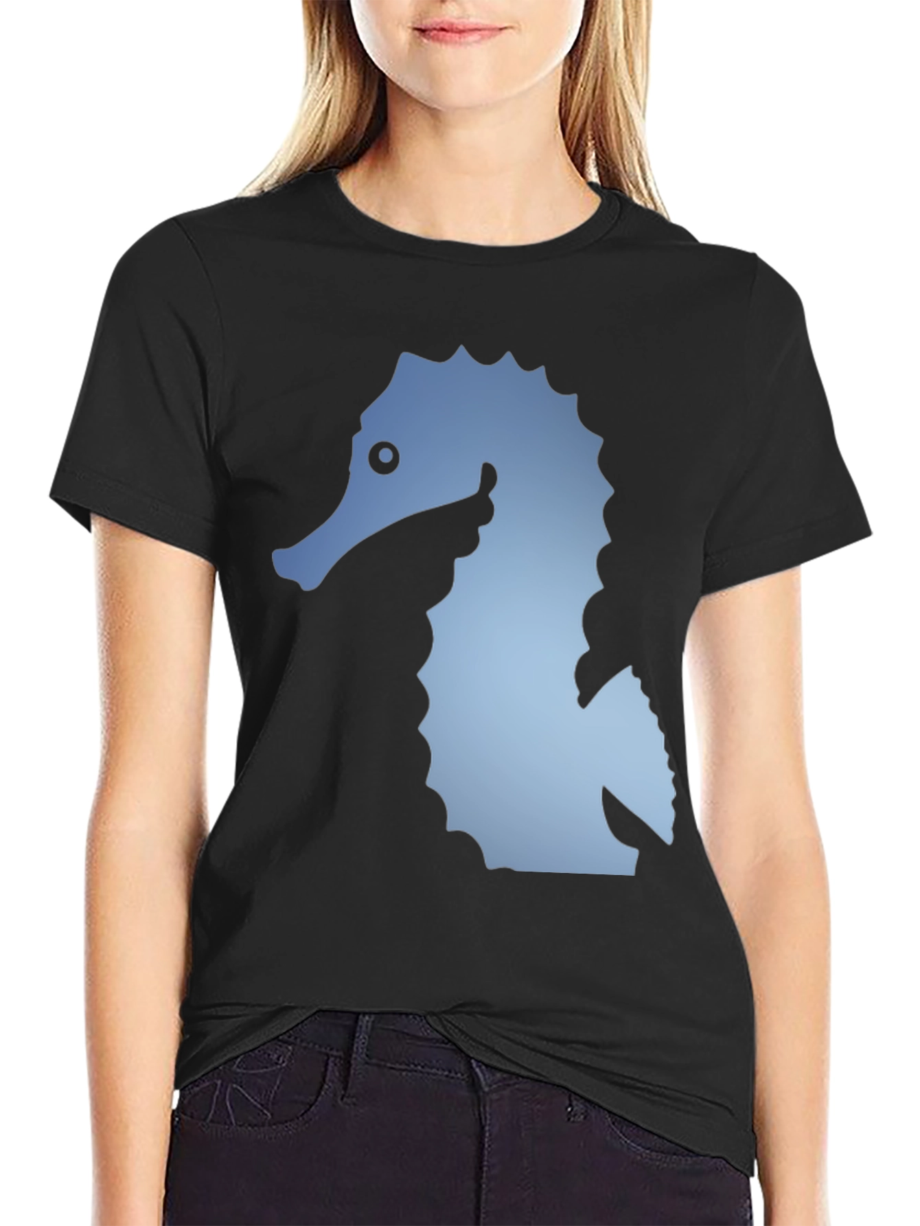 Seahorse Graphic Black T-Shirt