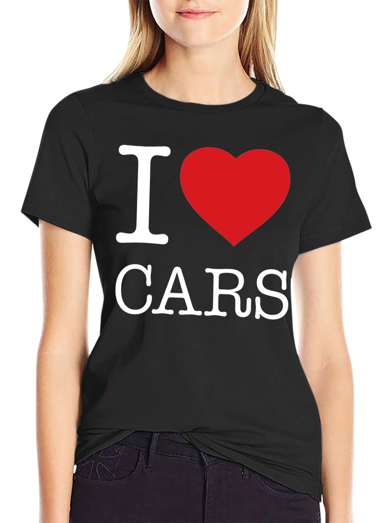 I Heart Cars T-Shirt - Black Cotton Blend