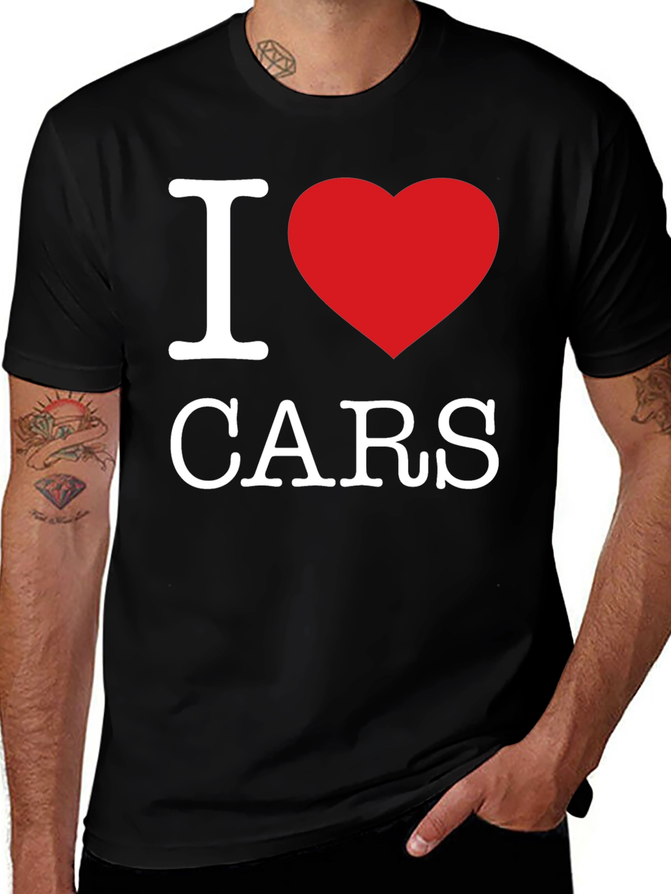 I Heart Cars T-Shirt - Black Cotton Blend