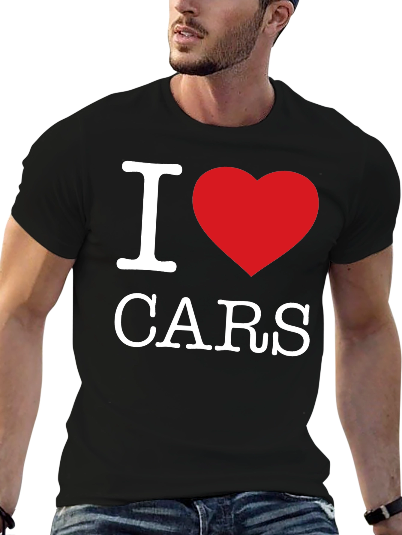 I Heart Cars T-Shirt - Black Cotton Blend