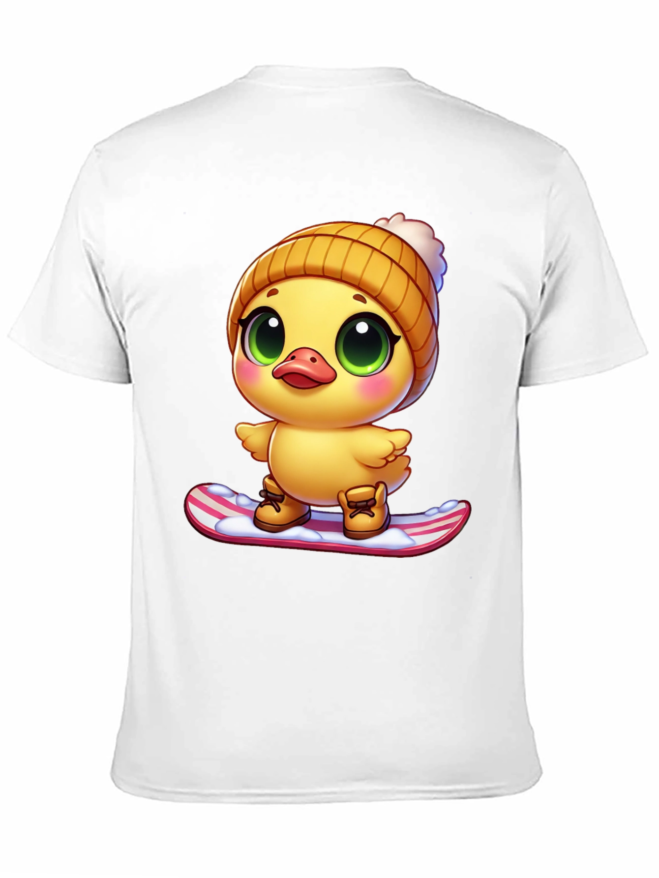 Cute Duck Snowboarding Graphic Tee