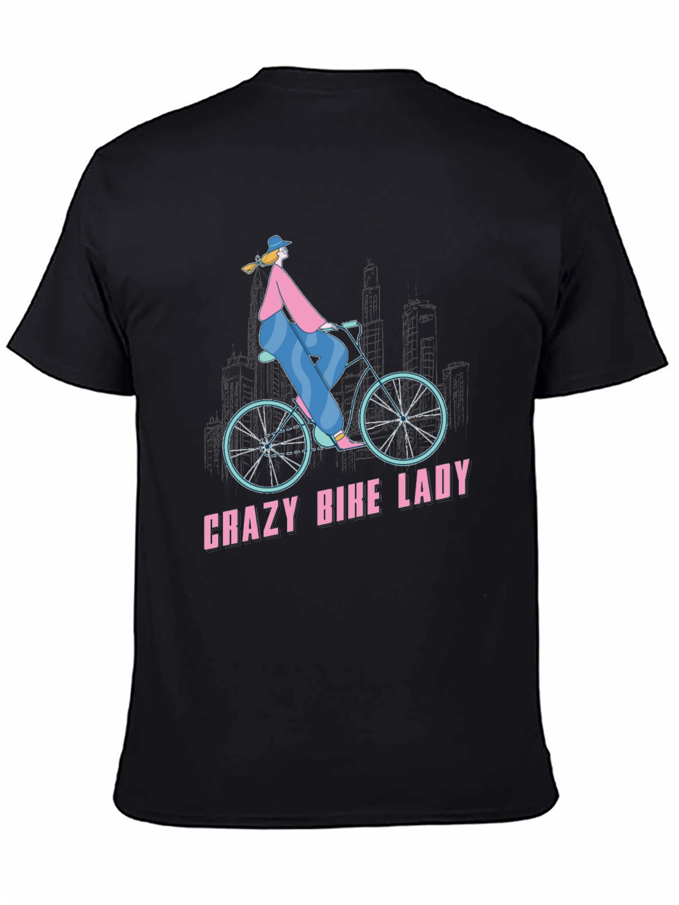 Crazy Bike Lady T-Shirt - Unique Graphic Tee