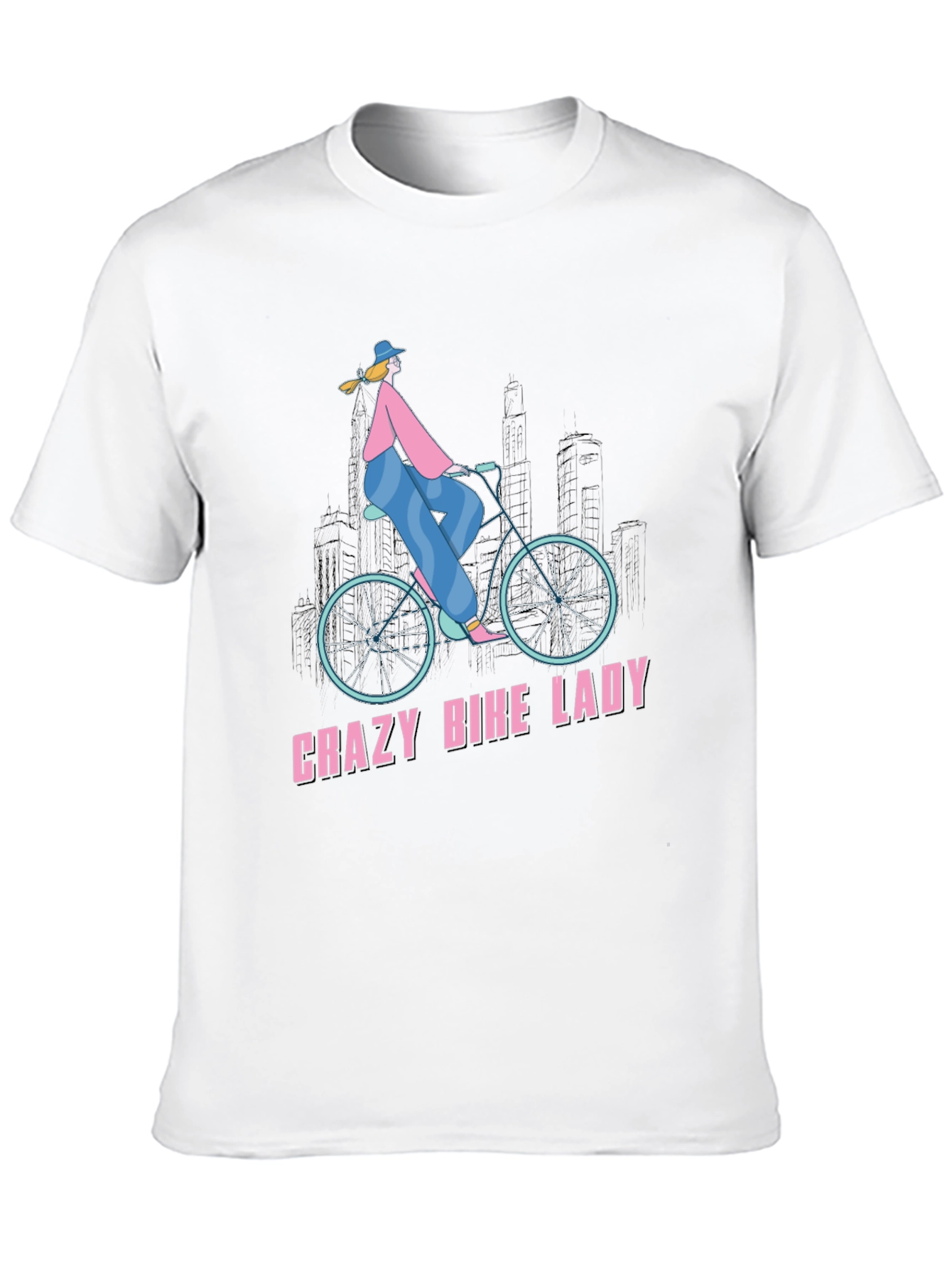 Crazy Bike Lady T-Shirt - Unique Graphic Tee