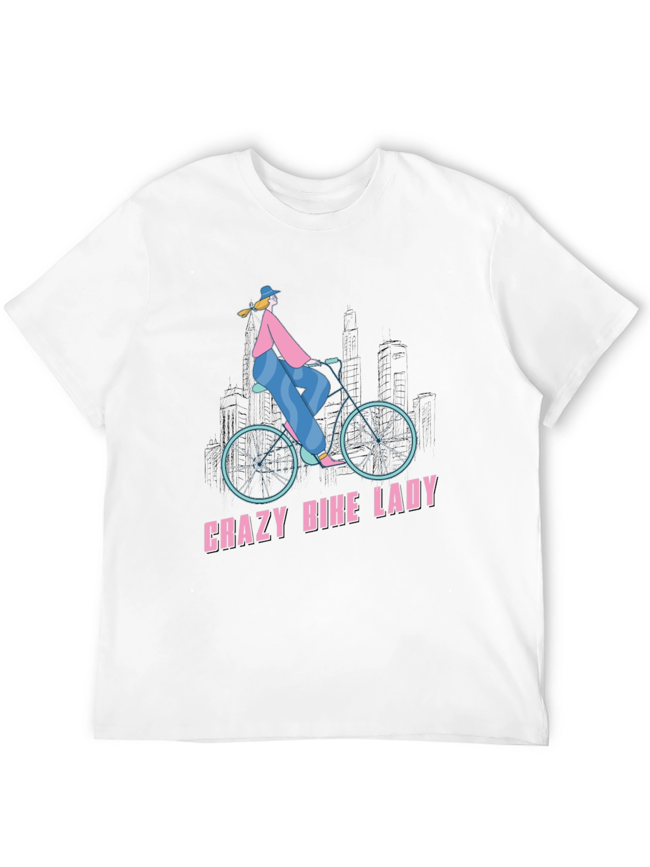 Crazy Bike Lady T-Shirt - Unique Graphic Tee