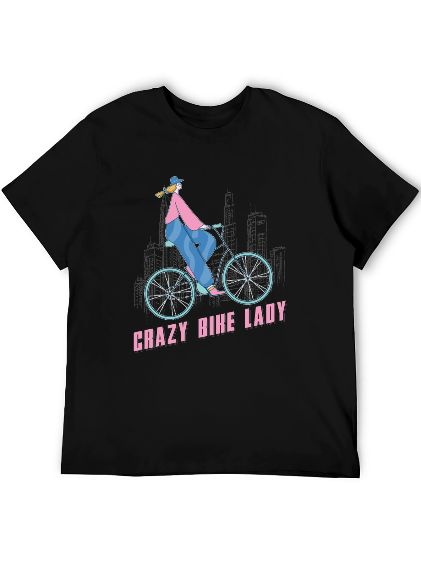 Crazy Bike Lady T-Shirt - Unique Graphic Tee