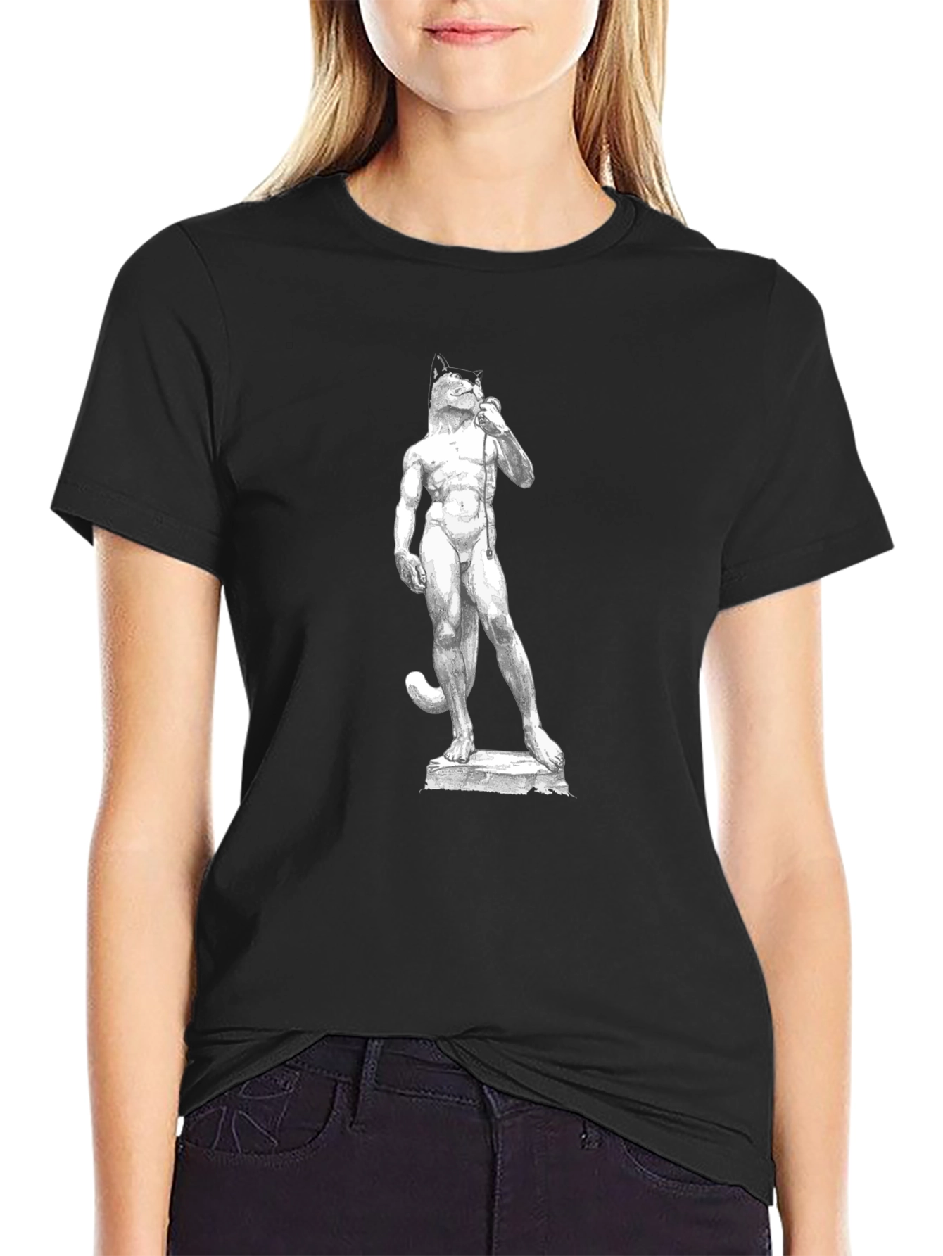 Cat-David Black T-Shirt