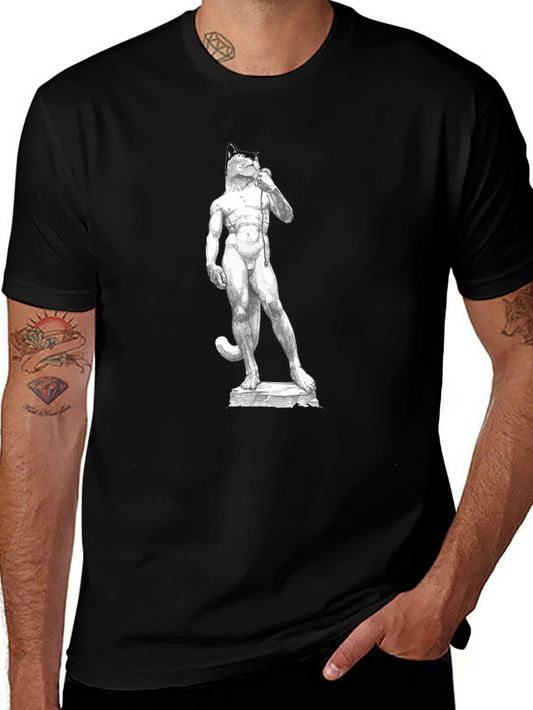 Cat-David Black T-Shirt