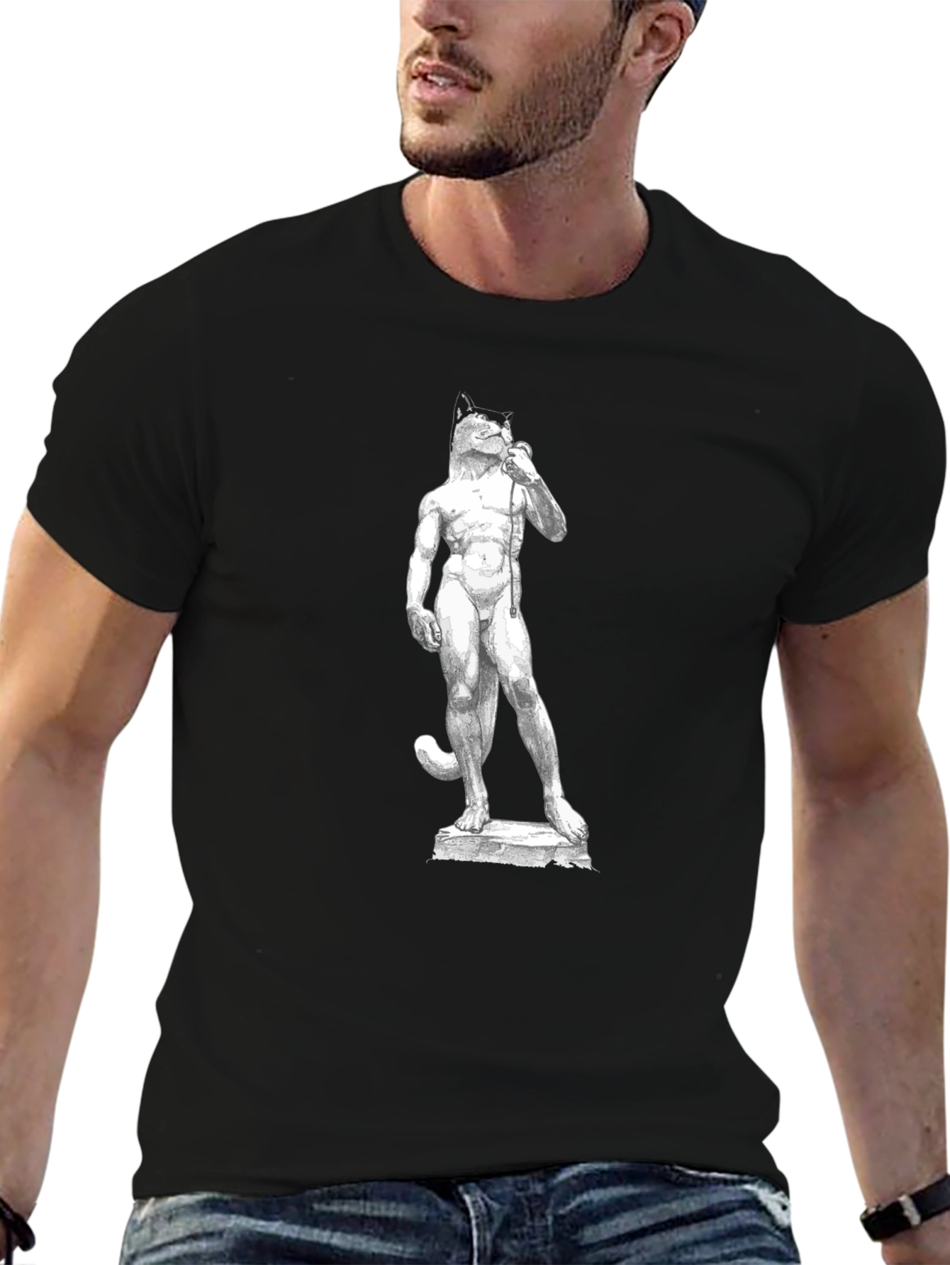 Cat-David Black T-Shirt