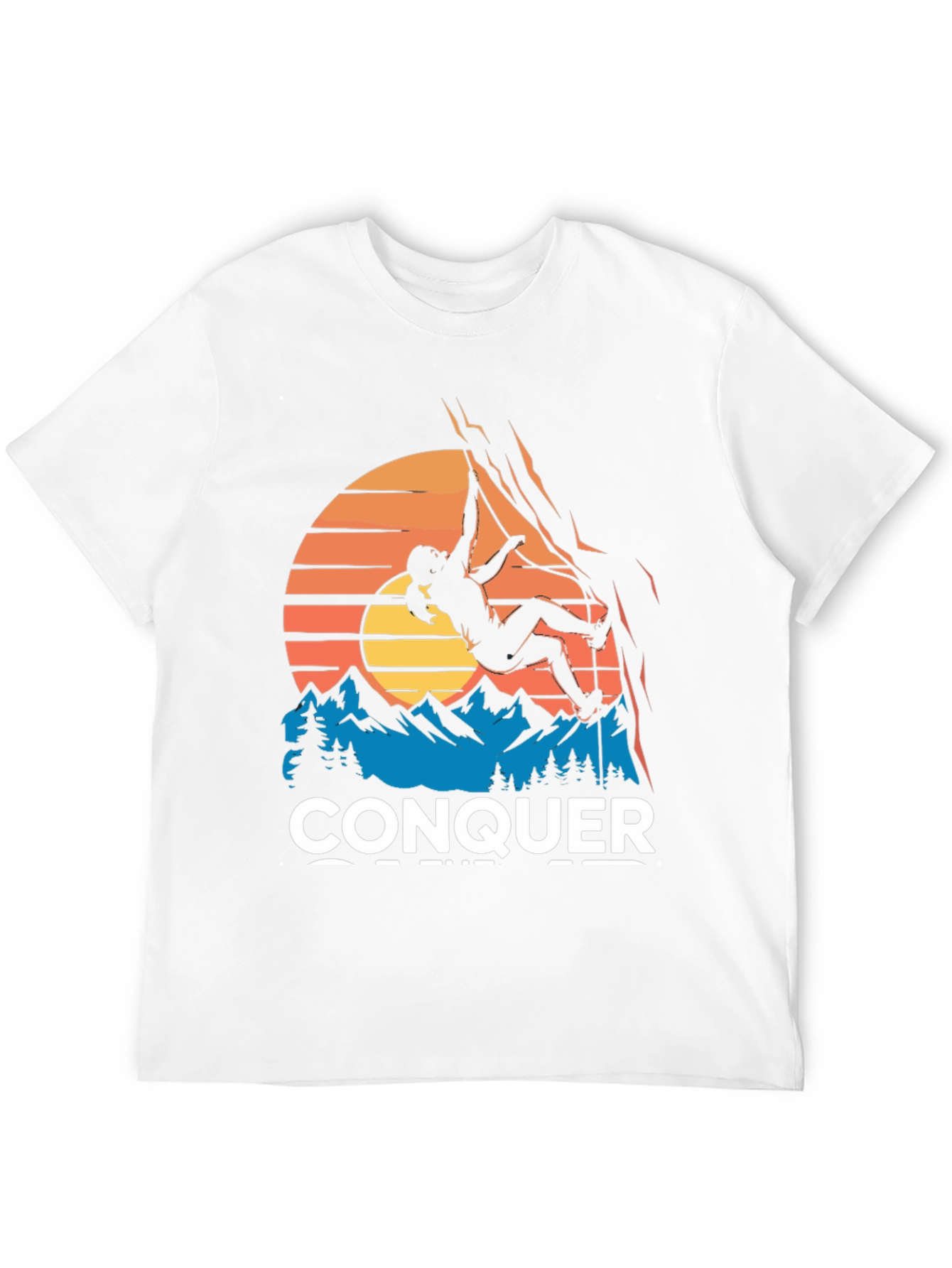 Conquer Mountain Climbing Graphic T-Shirt