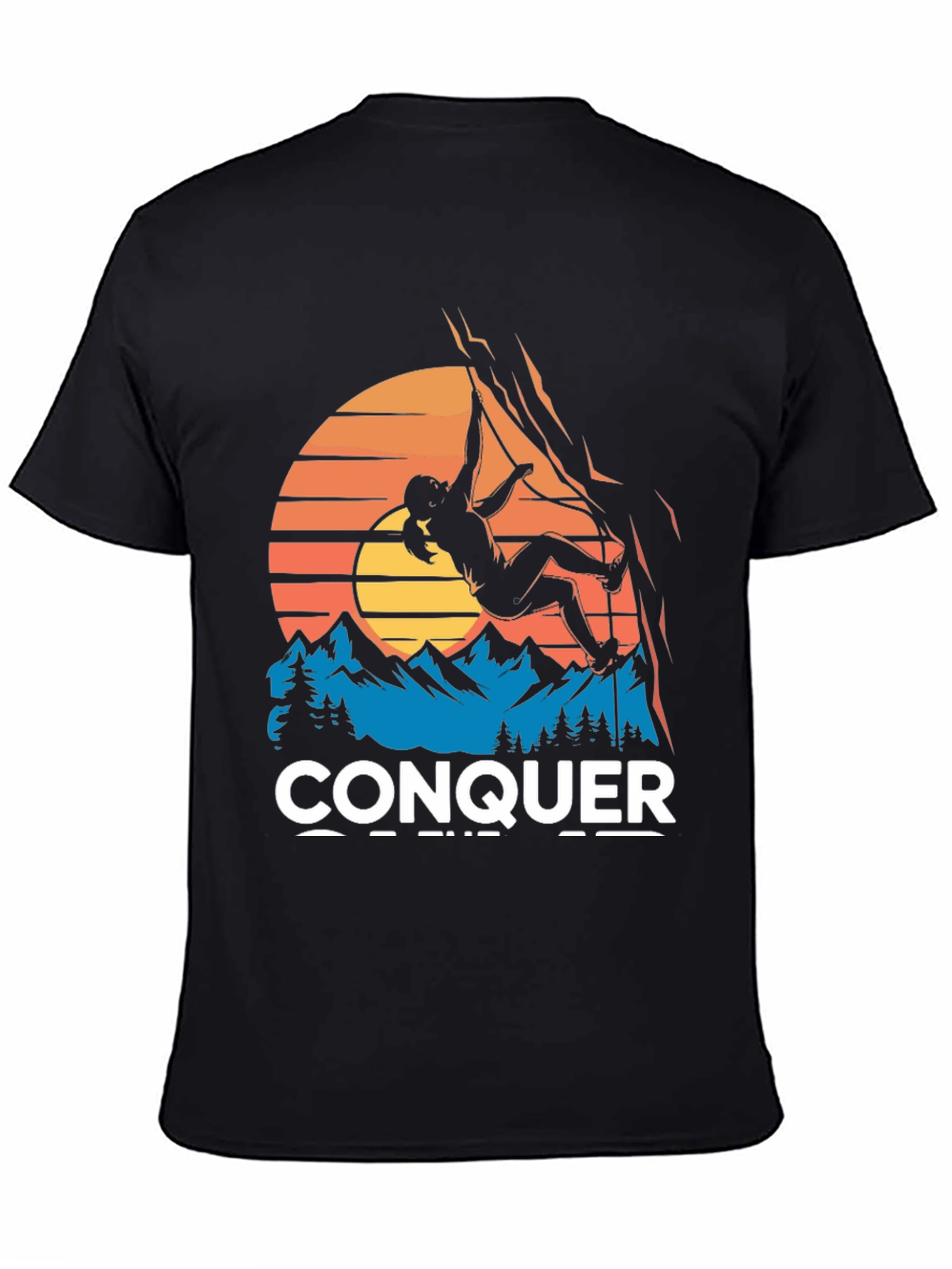 Conquer Mountain Climbing Graphic T-Shirt