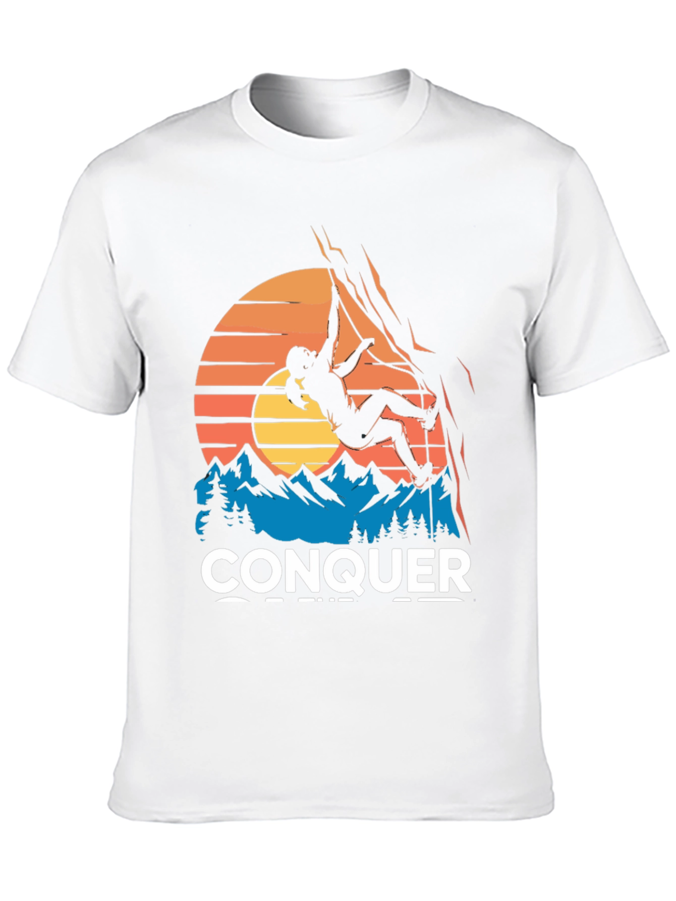 Conquer Mountain Climbing Graphic T-Shirt