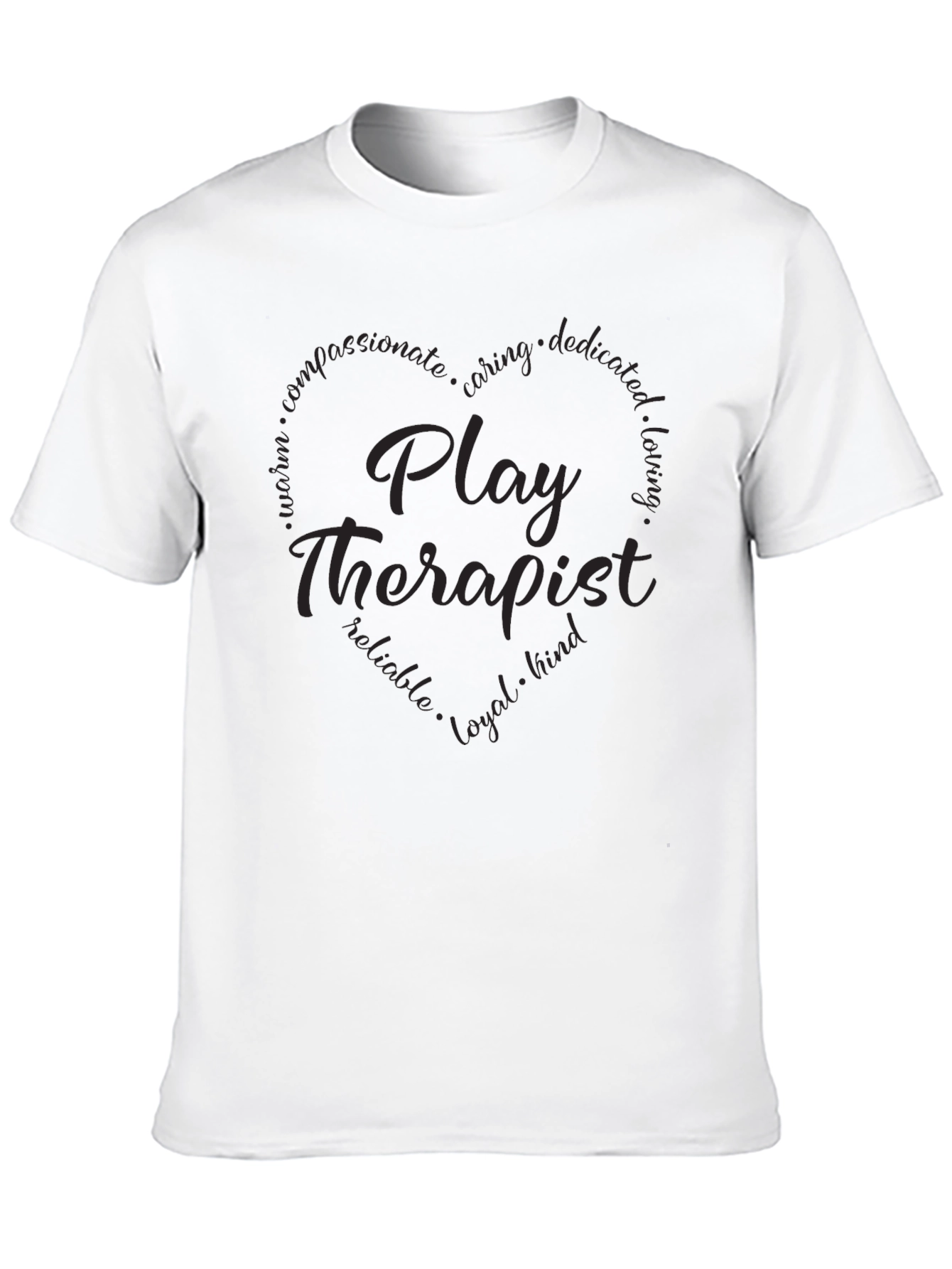 Play Therapist Heart Tee - Compassionate and Caring