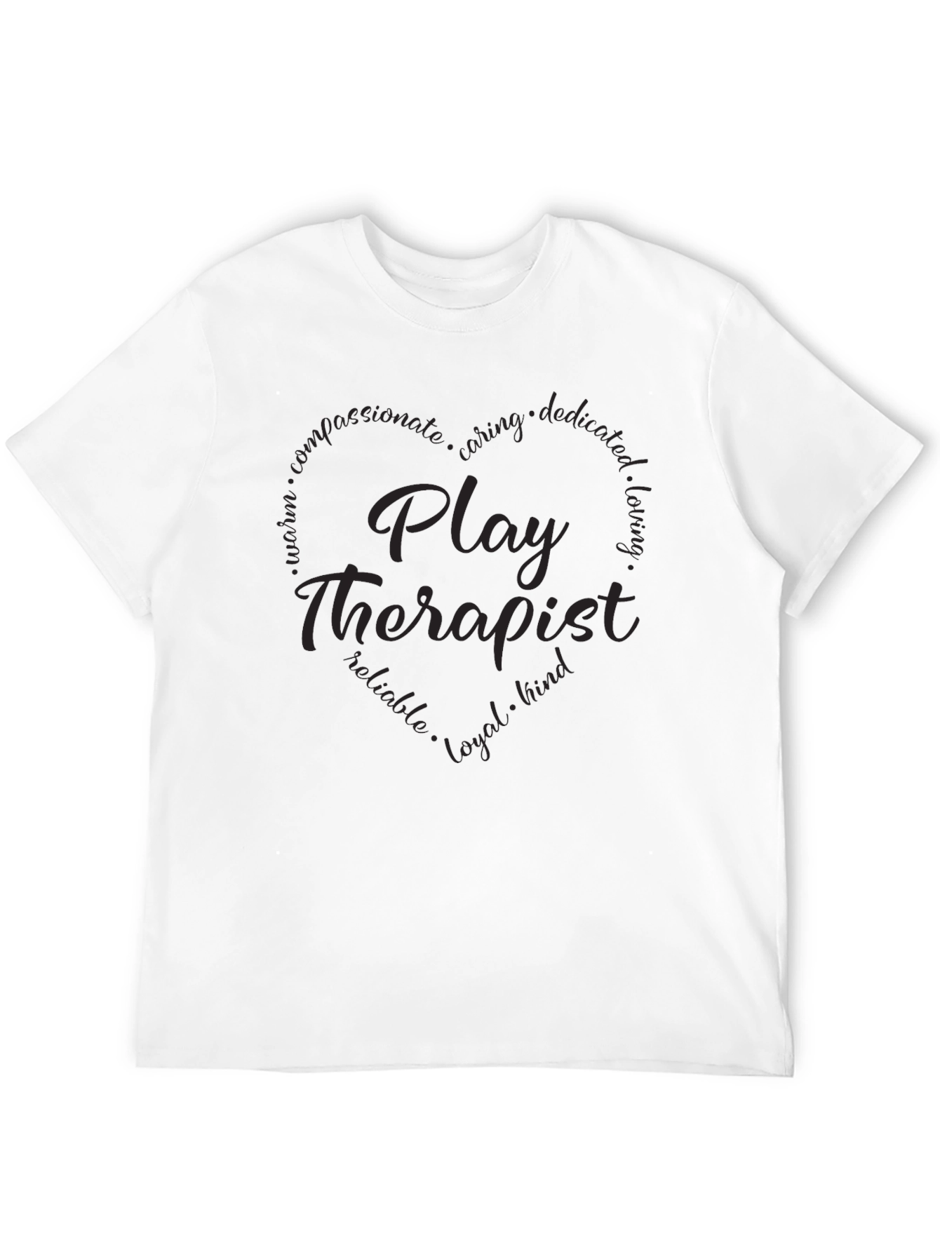 Play Therapist Heart Tee - Compassionate and Caring