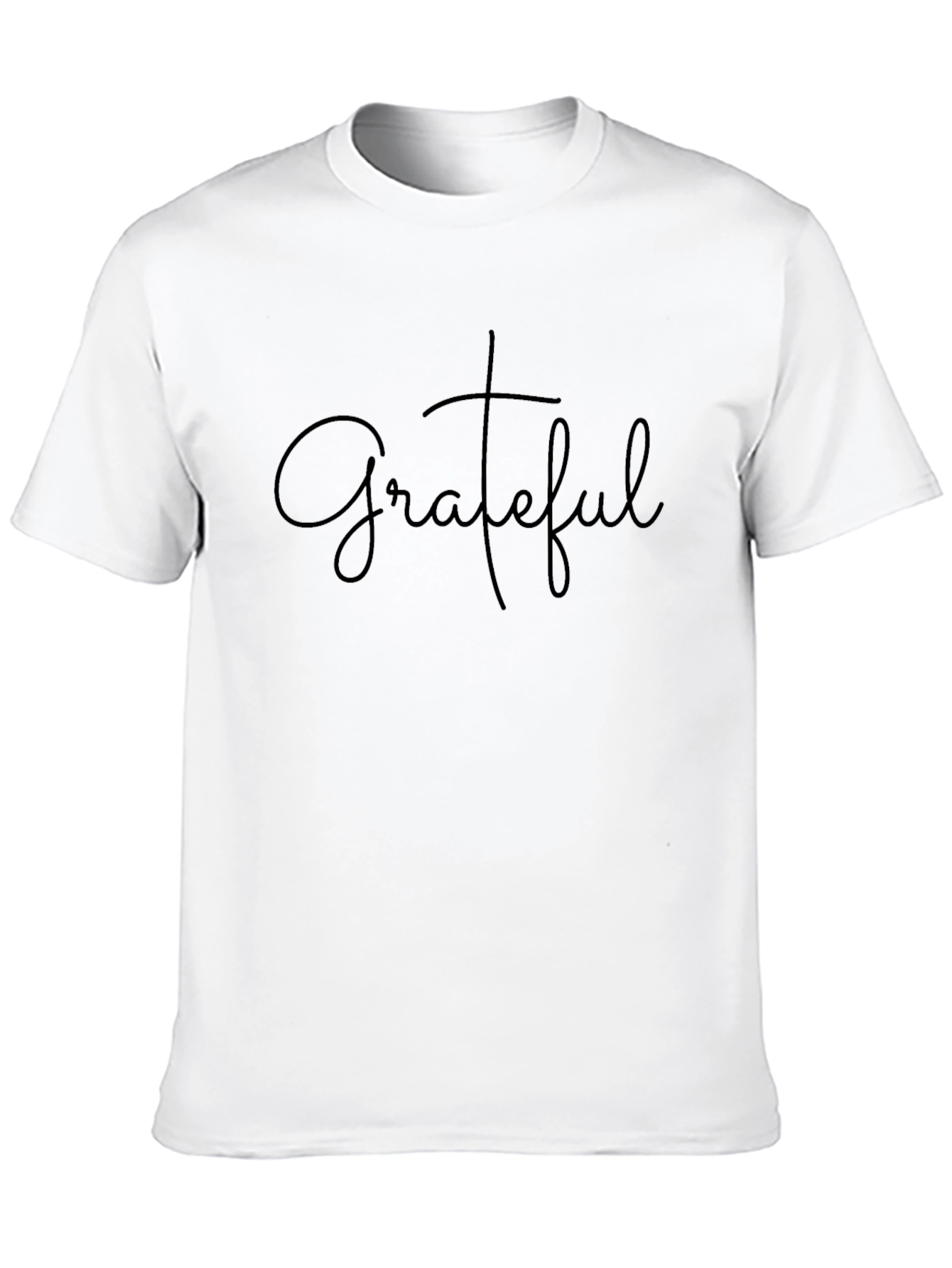 Grateful Black T-Shirt Minimalist Design