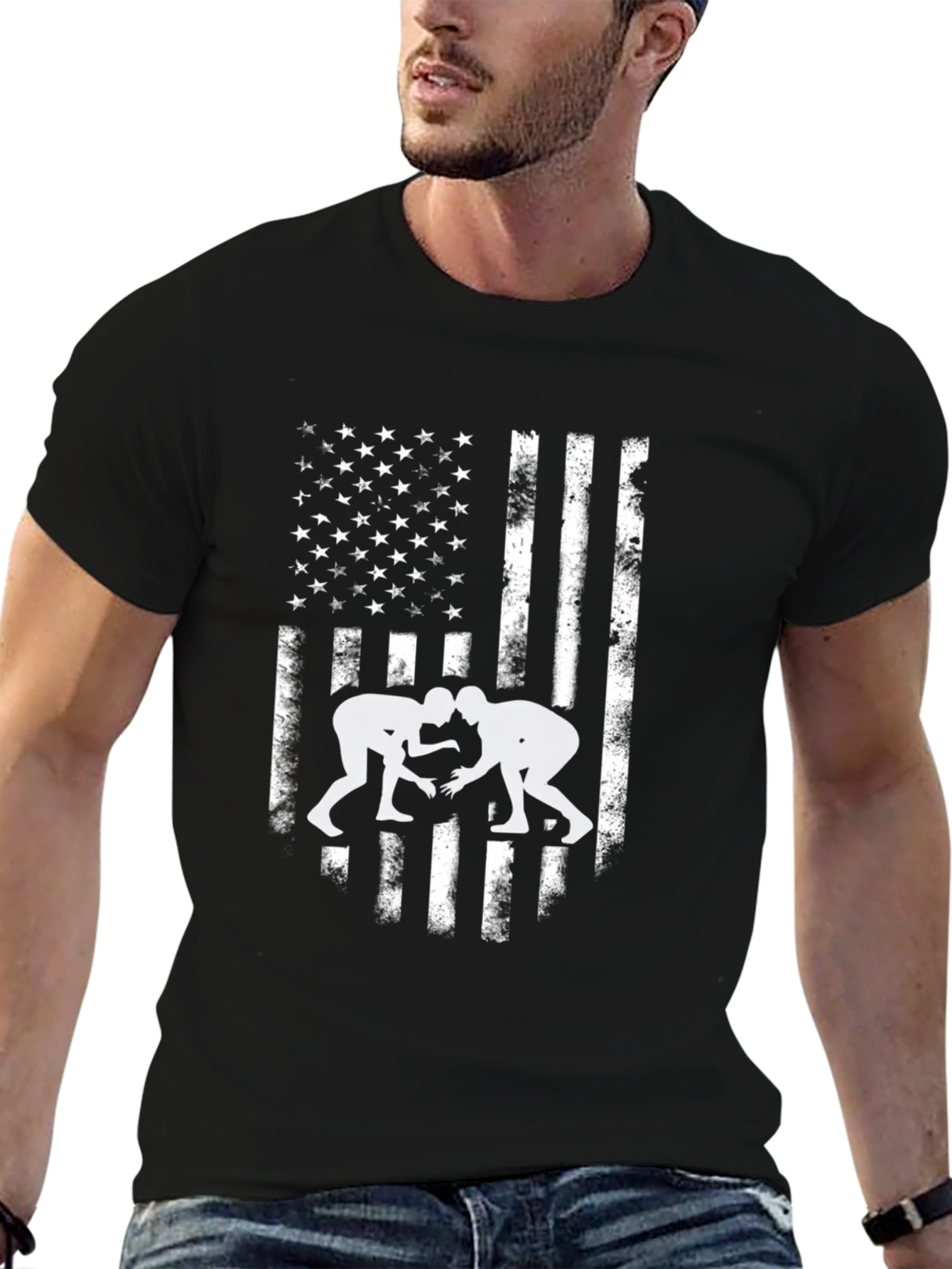 Wrestling USA Flag Graphic Tee