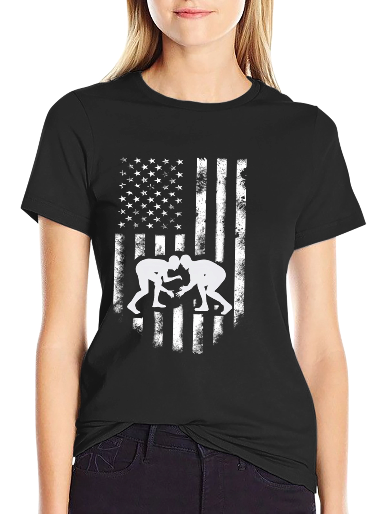 Wrestling USA Flag Graphic Tee