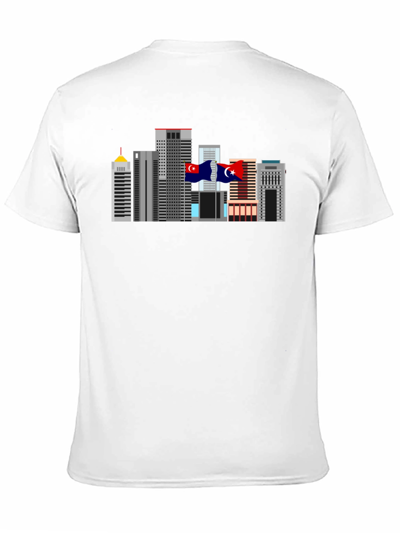 City Skyline Graphic Tee - Black Cotton T-Shirt