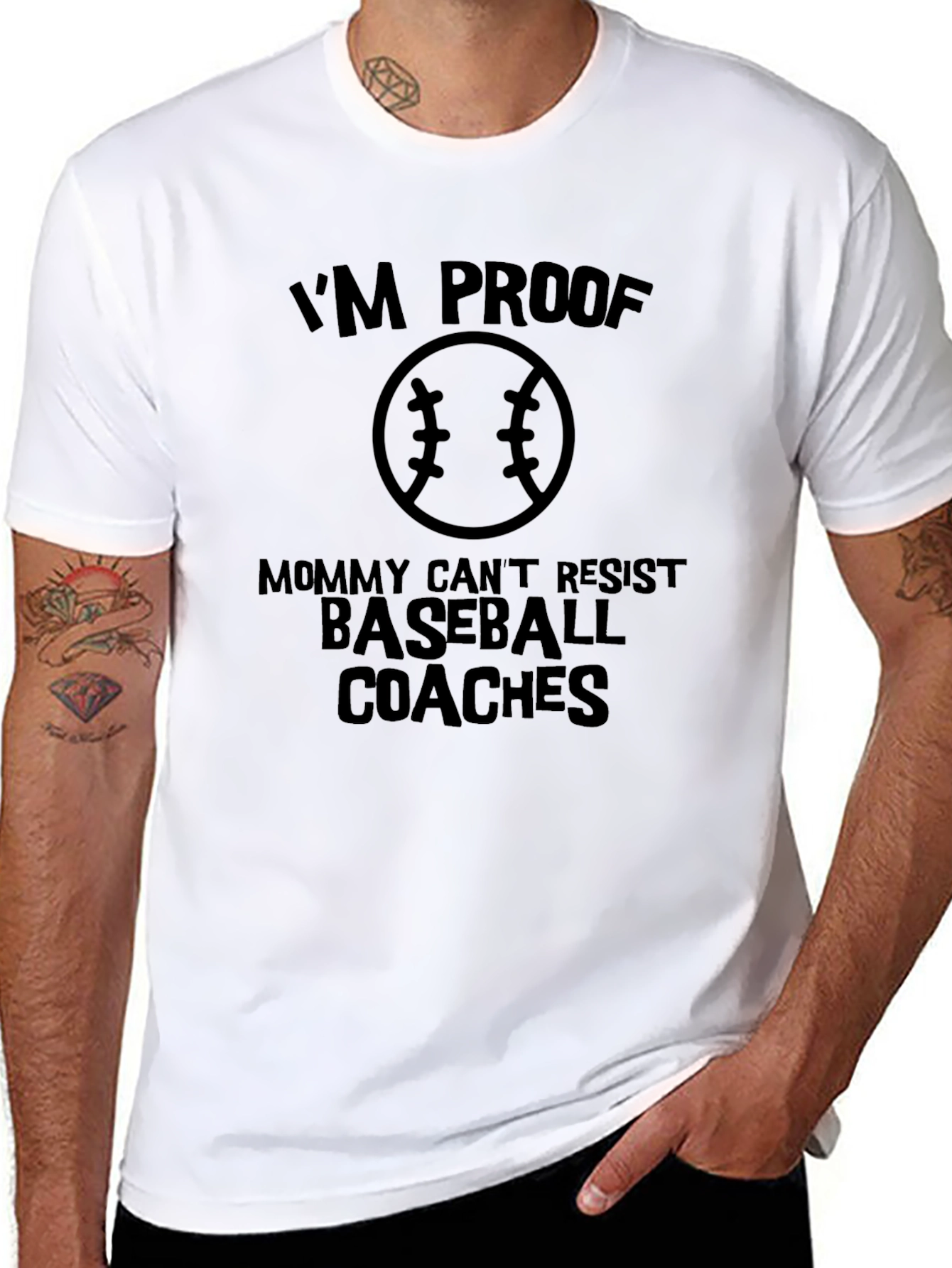 Mommy Cant Resist Baseball Coaches - Graphic T-Shirt