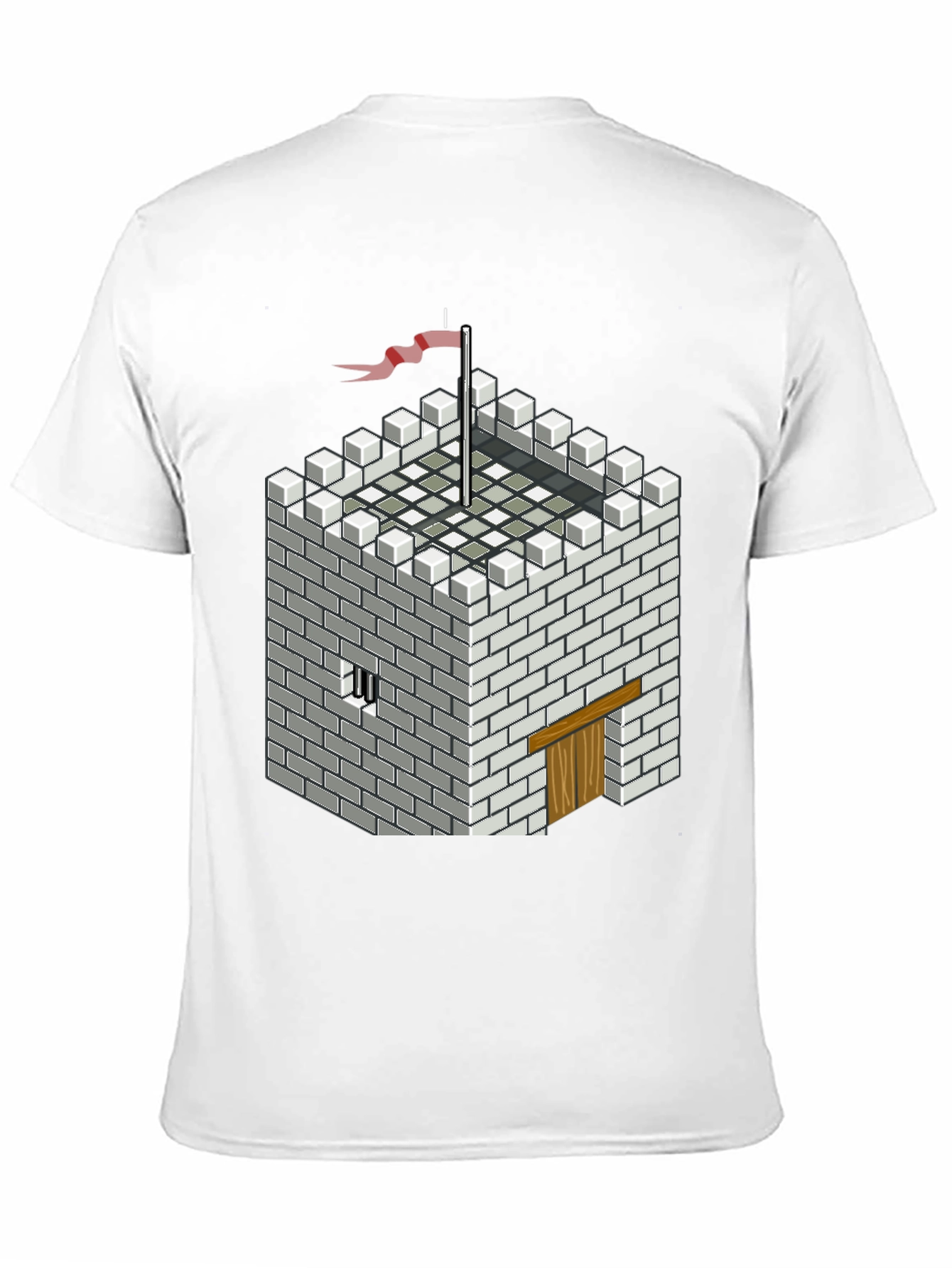Pixelated Castle Tee - Retro Gaming Style Shirt