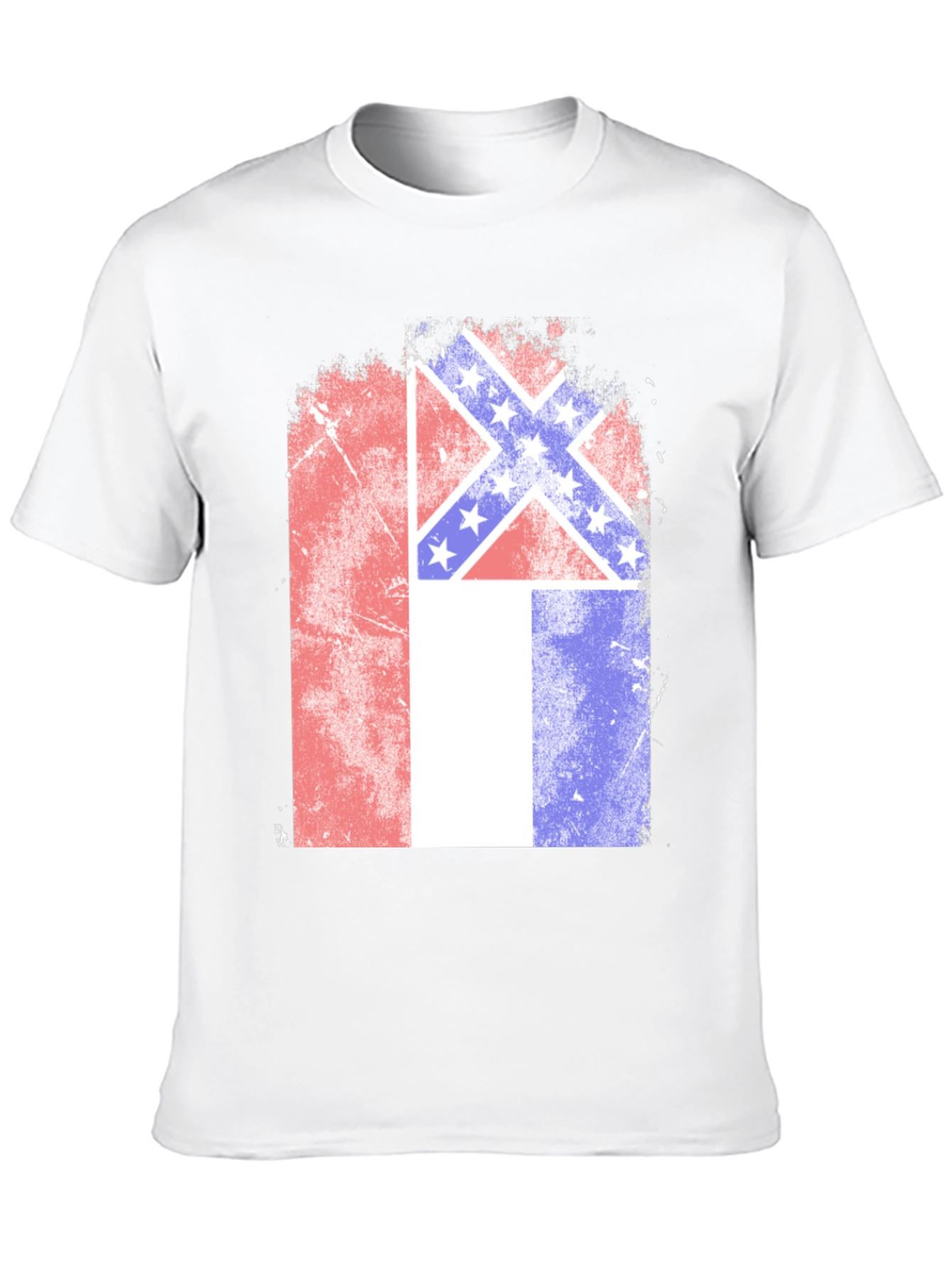 Confederate Flag T-Shirt - Distressed Patriotic Tee