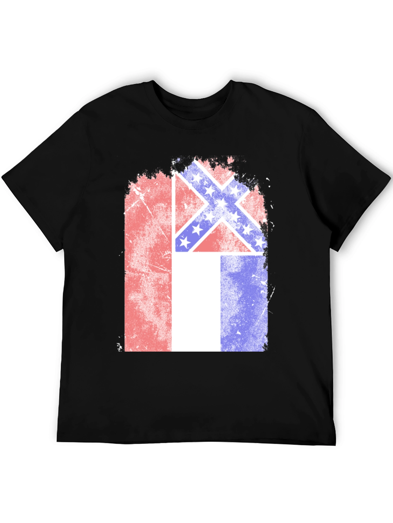 Confederate Flag T-Shirt - Distressed Patriotic Tee