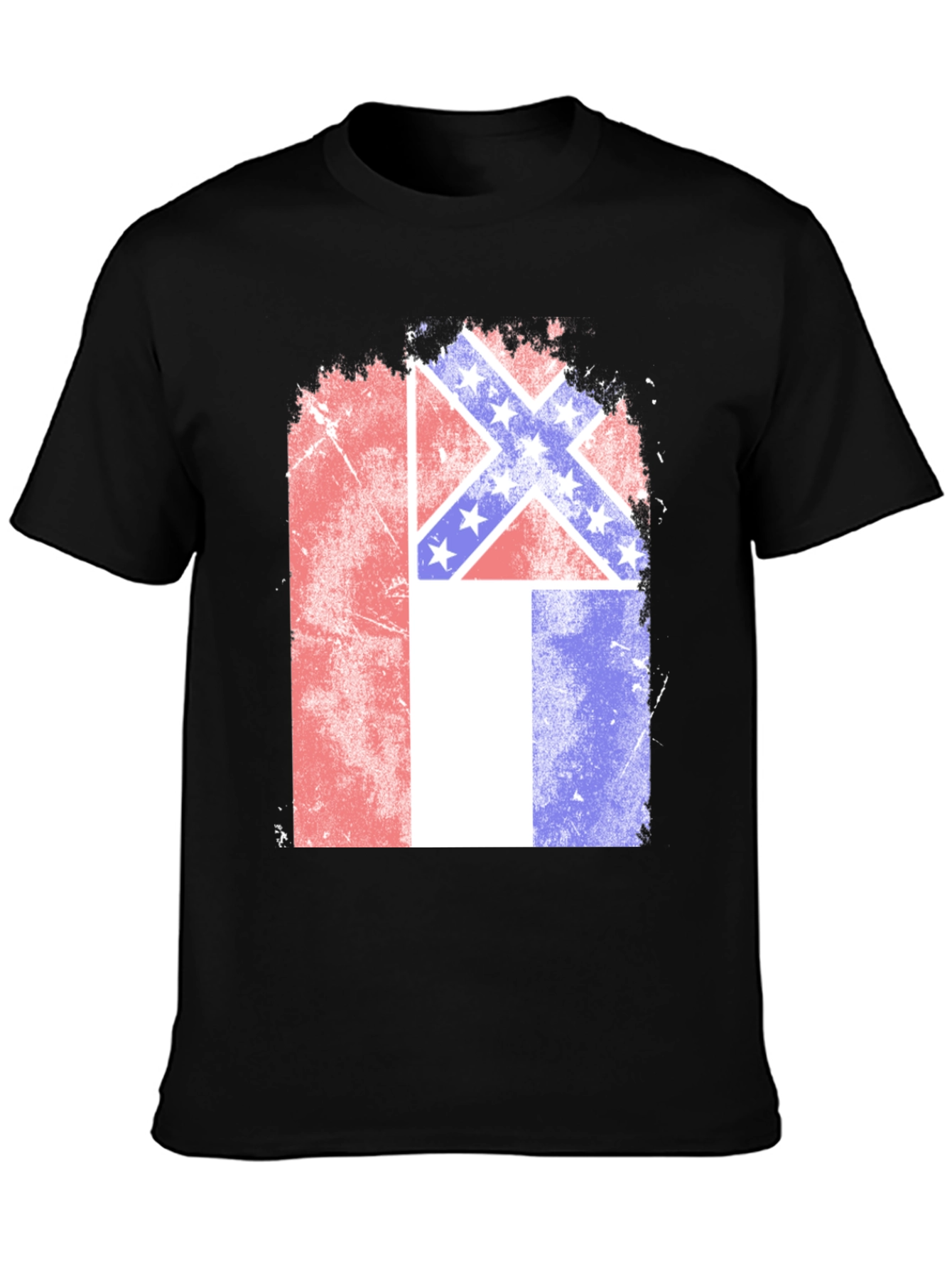 Confederate Flag T-Shirt - Distressed Patriotic Tee