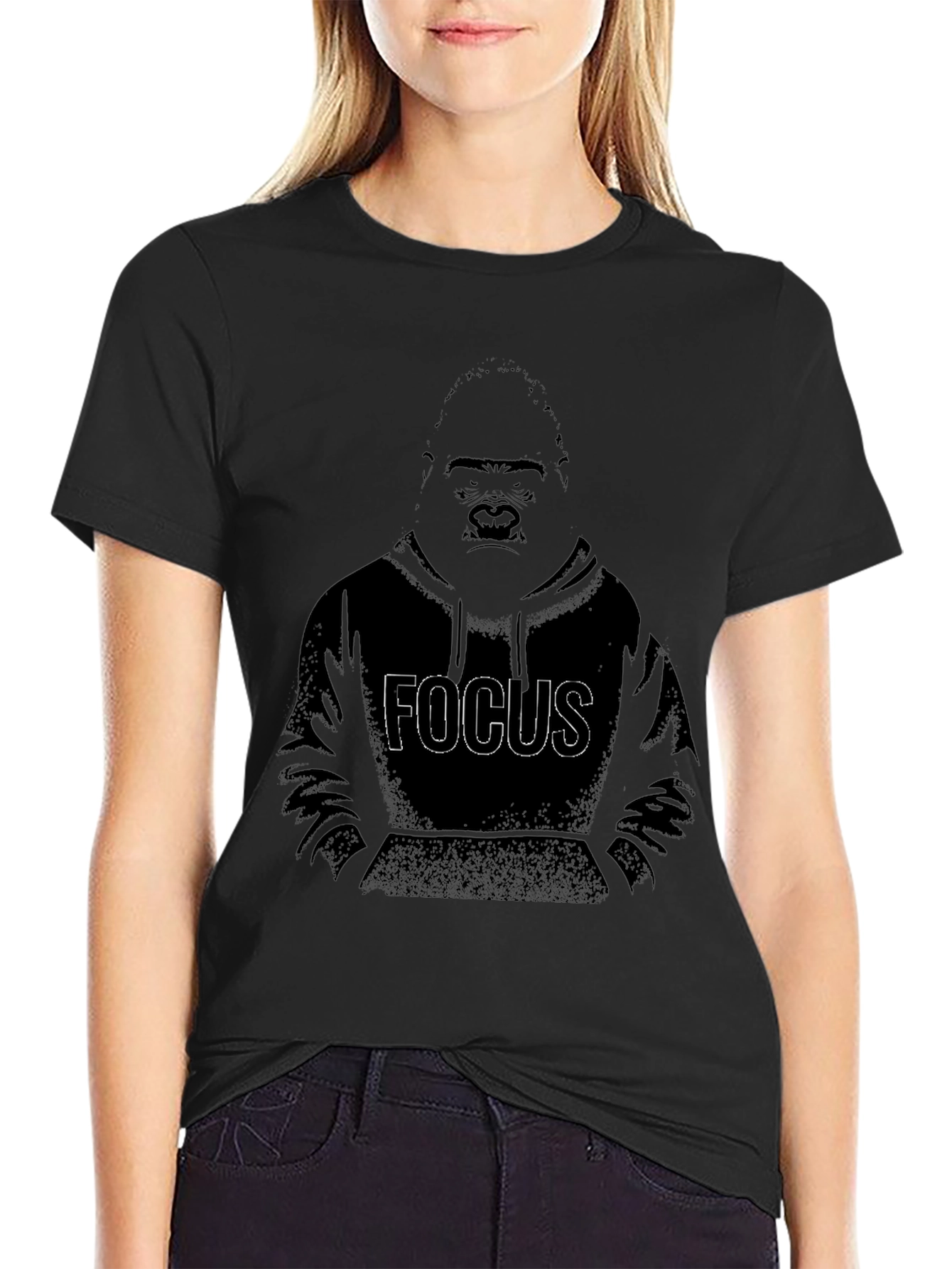 Focus Gorilla Graphic Print T-Shirt