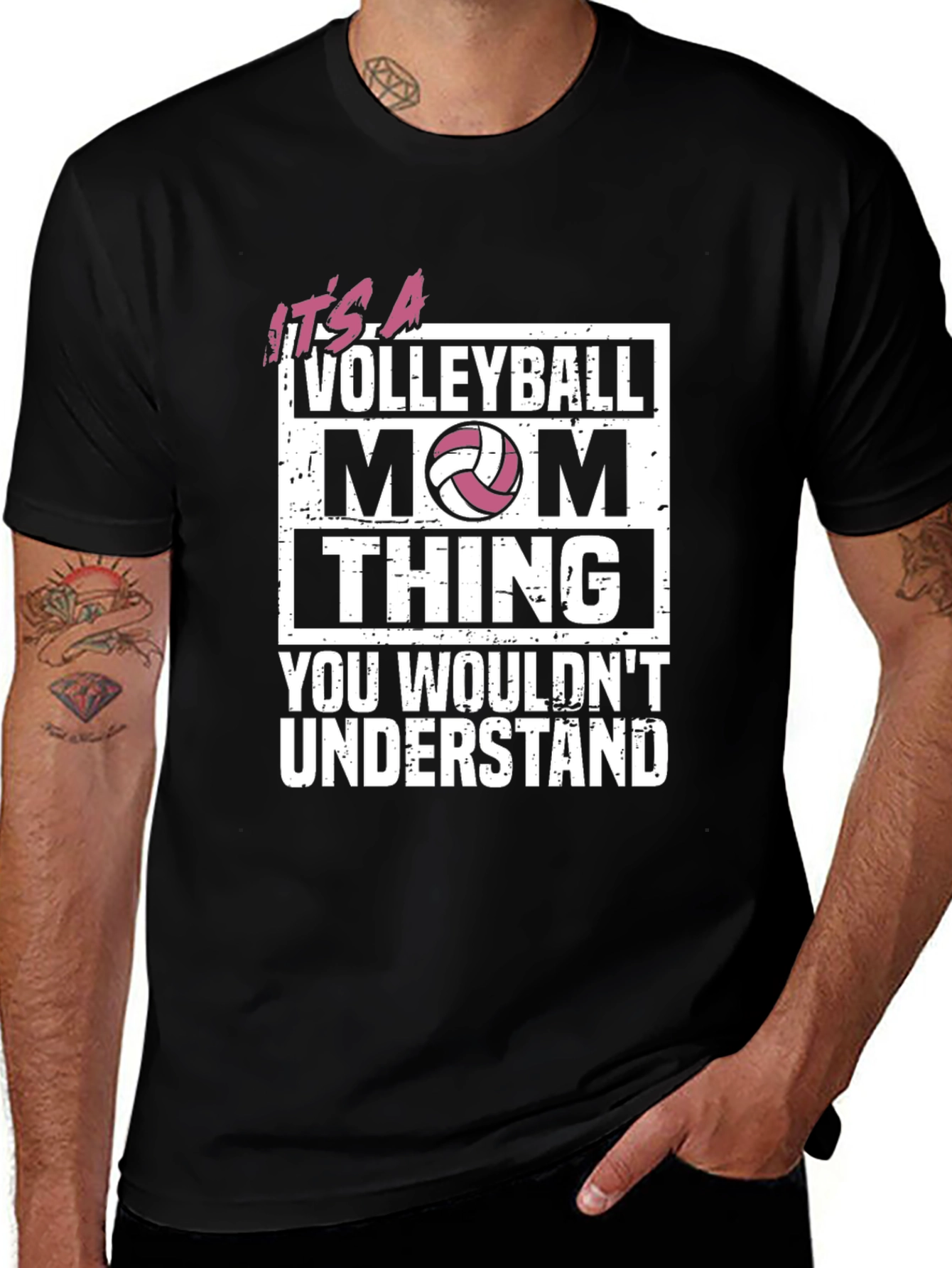 Volleyball Mom T-Shirt - Black Graphic Tee