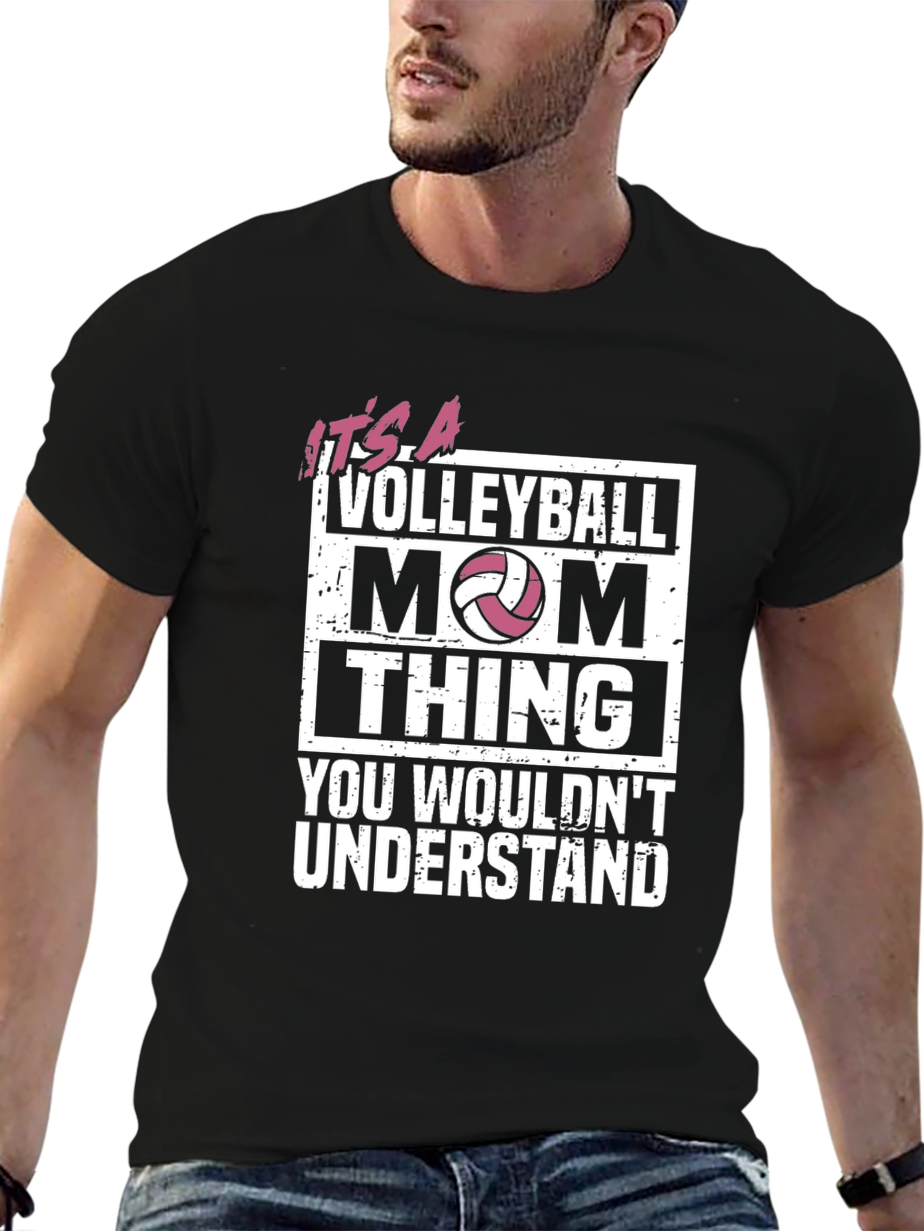 Volleyball Mom T-Shirt - Black Graphic Tee