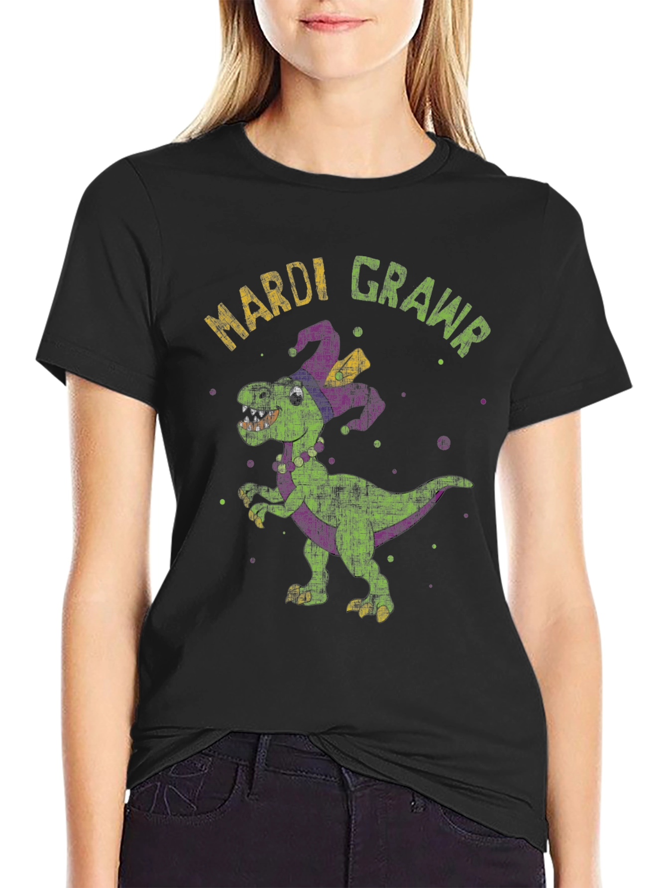 Mardi Gras Dinosaur T-Shirt - Rawr!