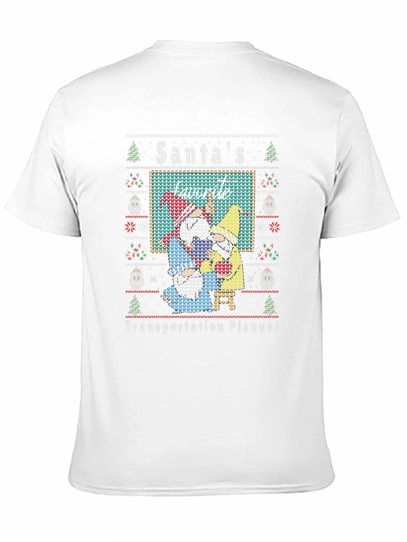 Santas Favorite Transportation Planner Ugly Christmas T-Shirt