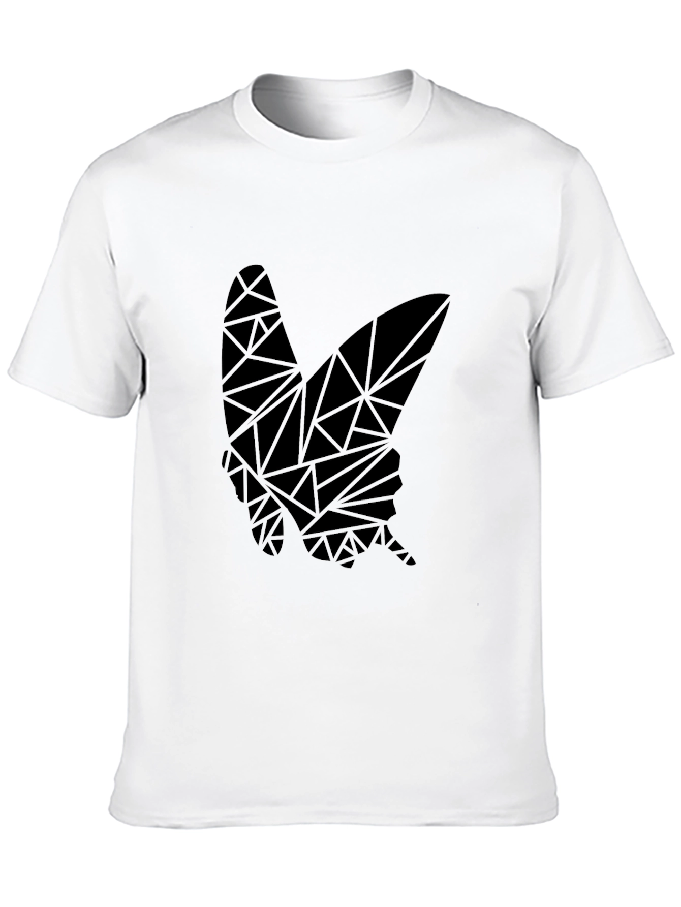 Geometric Butterfly Graphic Black T-Shirt