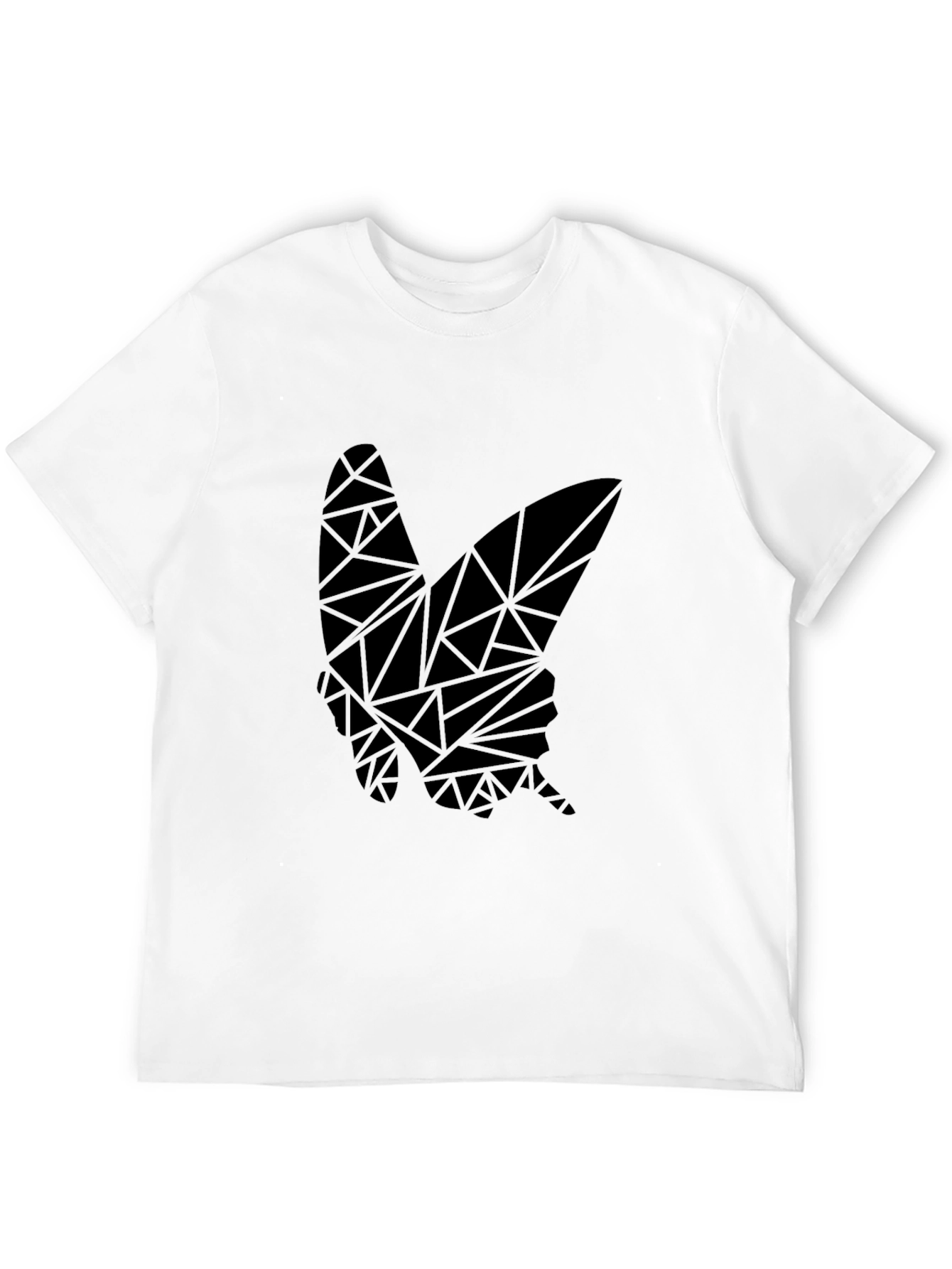 Geometric Butterfly Graphic Black T-Shirt