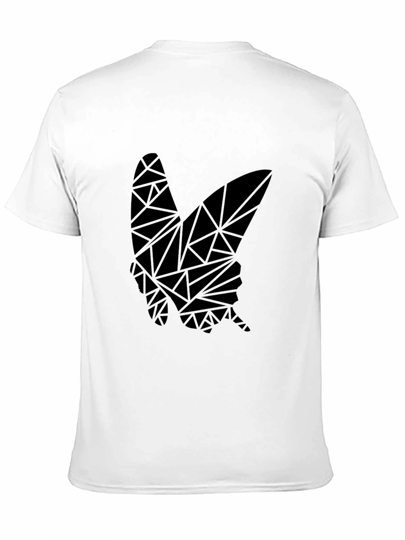 Geometric Butterfly Graphic Black T-Shirt