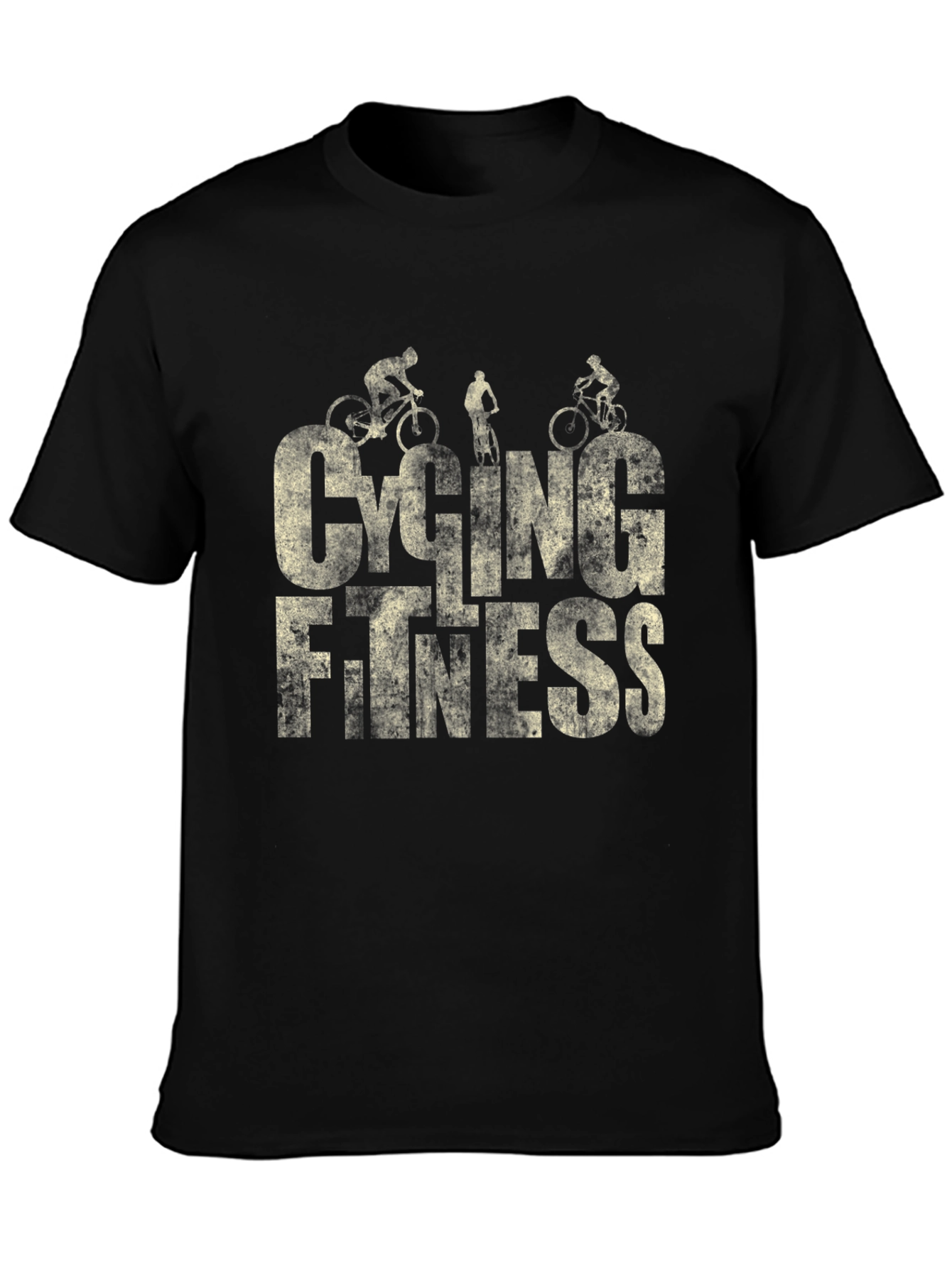 Cycling Fitness Graphic Tee - Black Cotton