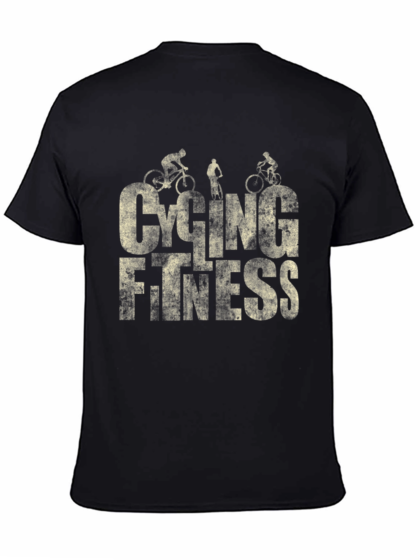 Cycling Fitness Graphic Tee - Black Cotton