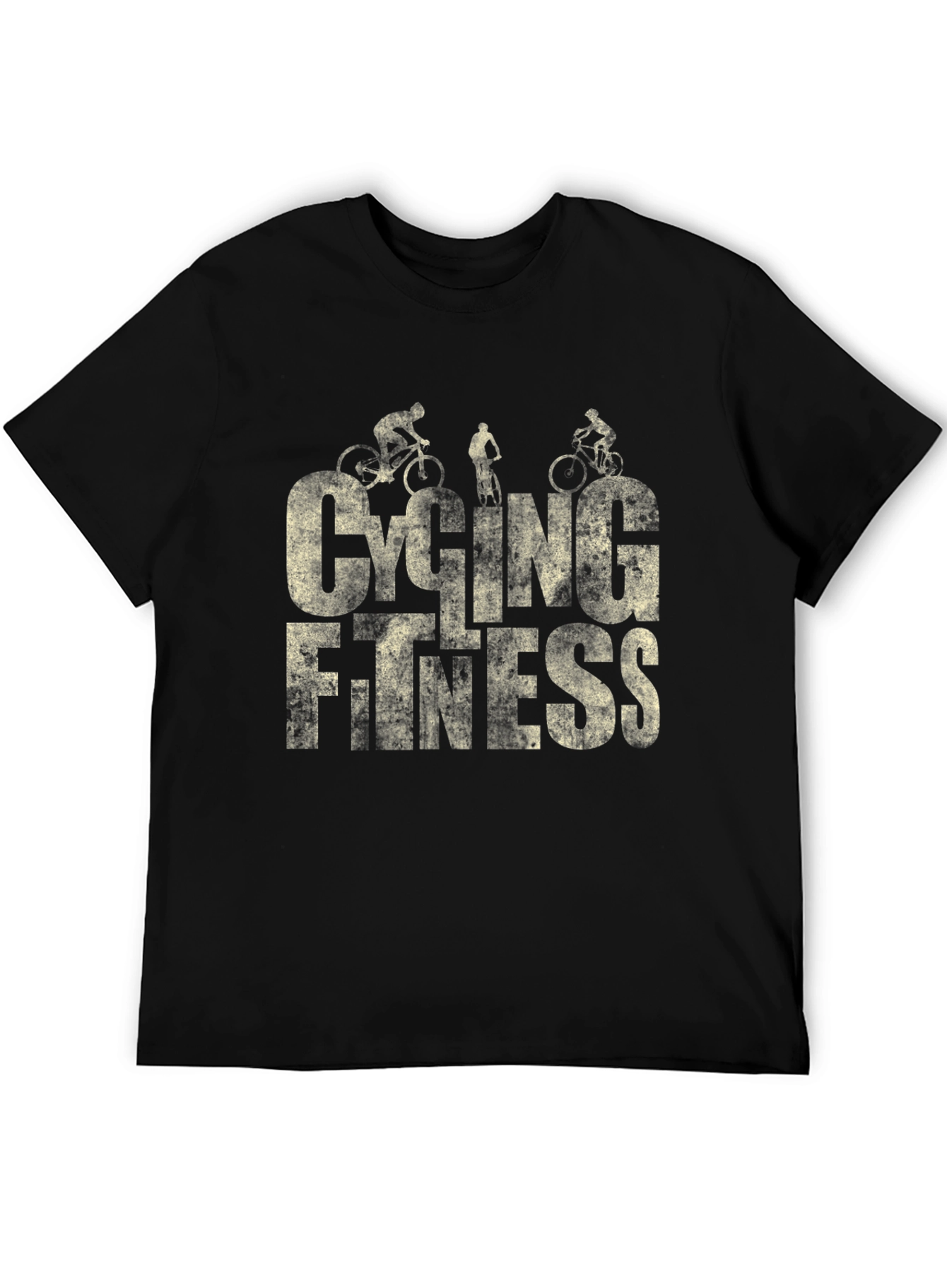 Cycling Fitness Graphic Tee - Black Cotton