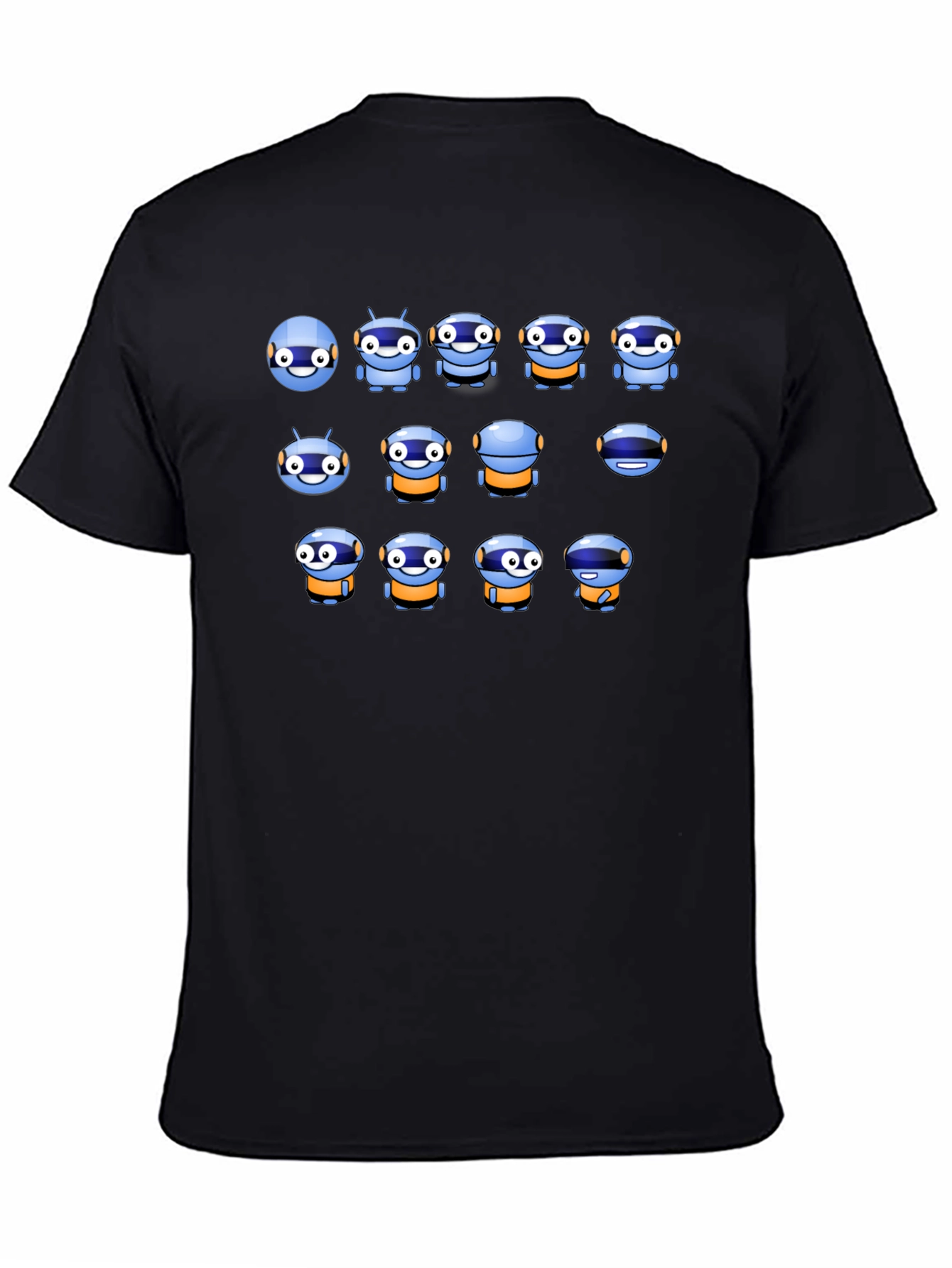 Robot Array Black Tee - Unique Design